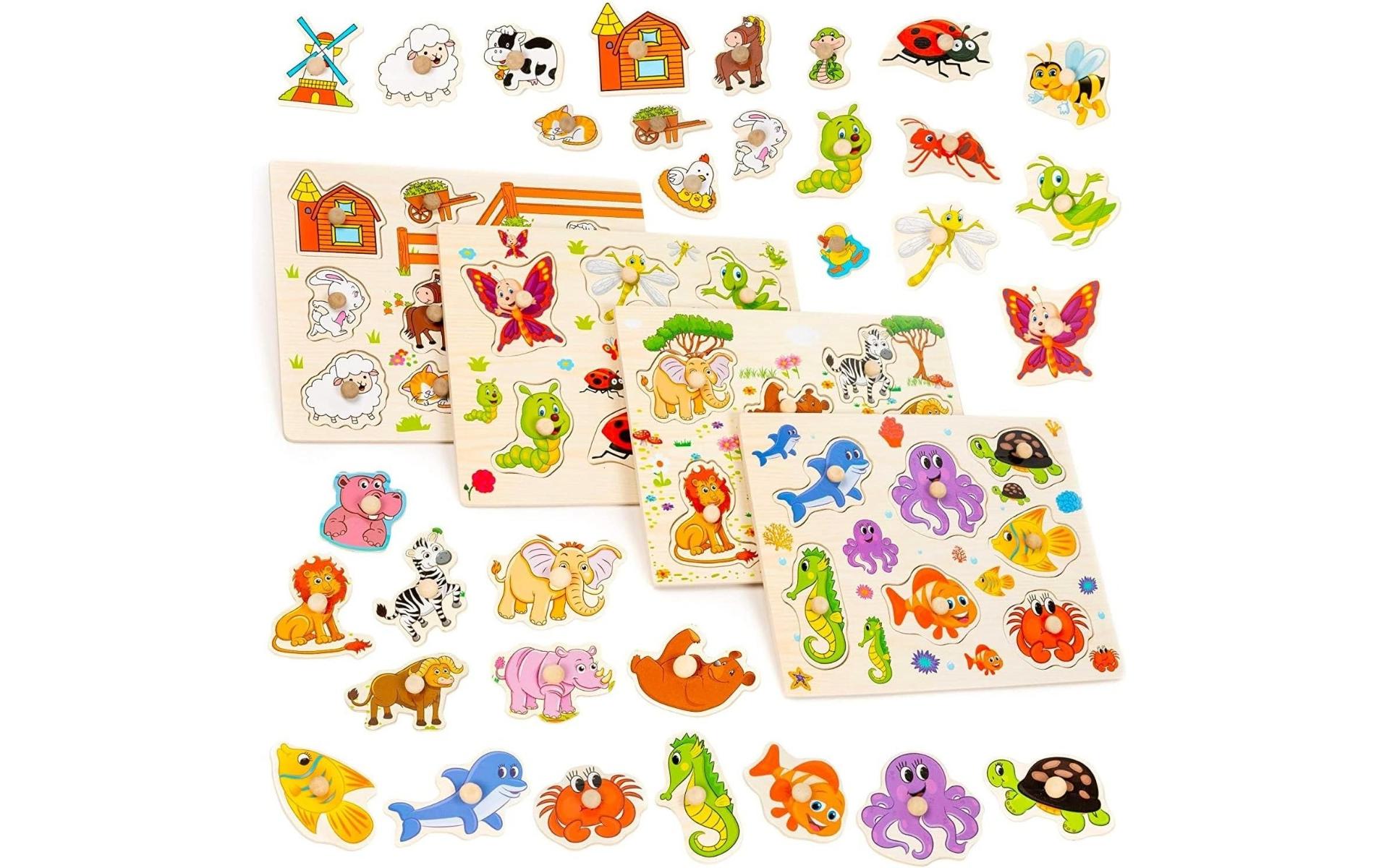 Steckpuzzle 4er Set Wildlife Holz