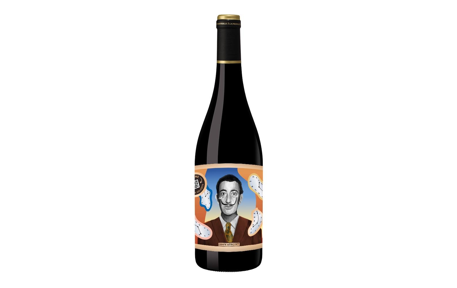 Grafik Werkstatt Weinflasche Rotwein Genuss & Design, Salvador Dalí