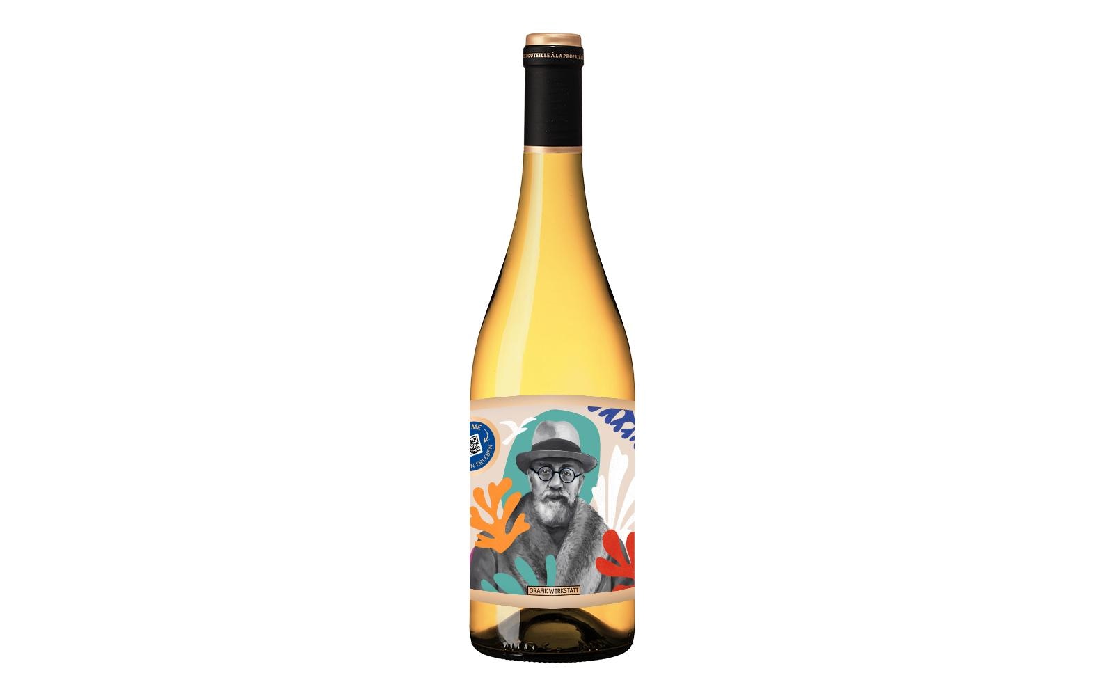 Grafik Werkstatt Weinflasche Weisswein Genuss & Design, Henri Matisse