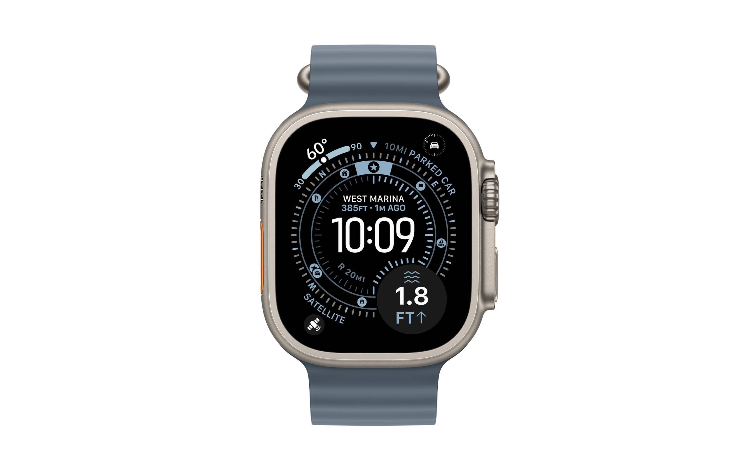 Apple Watch Ultra 3 2025 Natural Titanium mit Anchor Blue Ocean Band – Bild 3