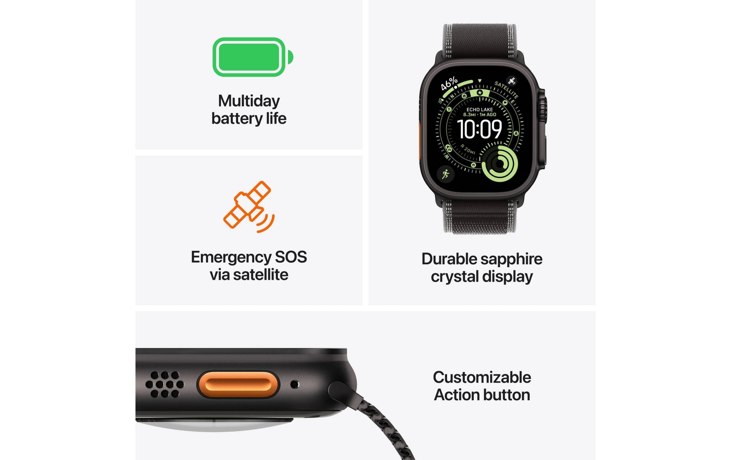 Apple Watch Ultra 3 Natural Titanium Blue/Bright Trail Loop S/M – Bild 4