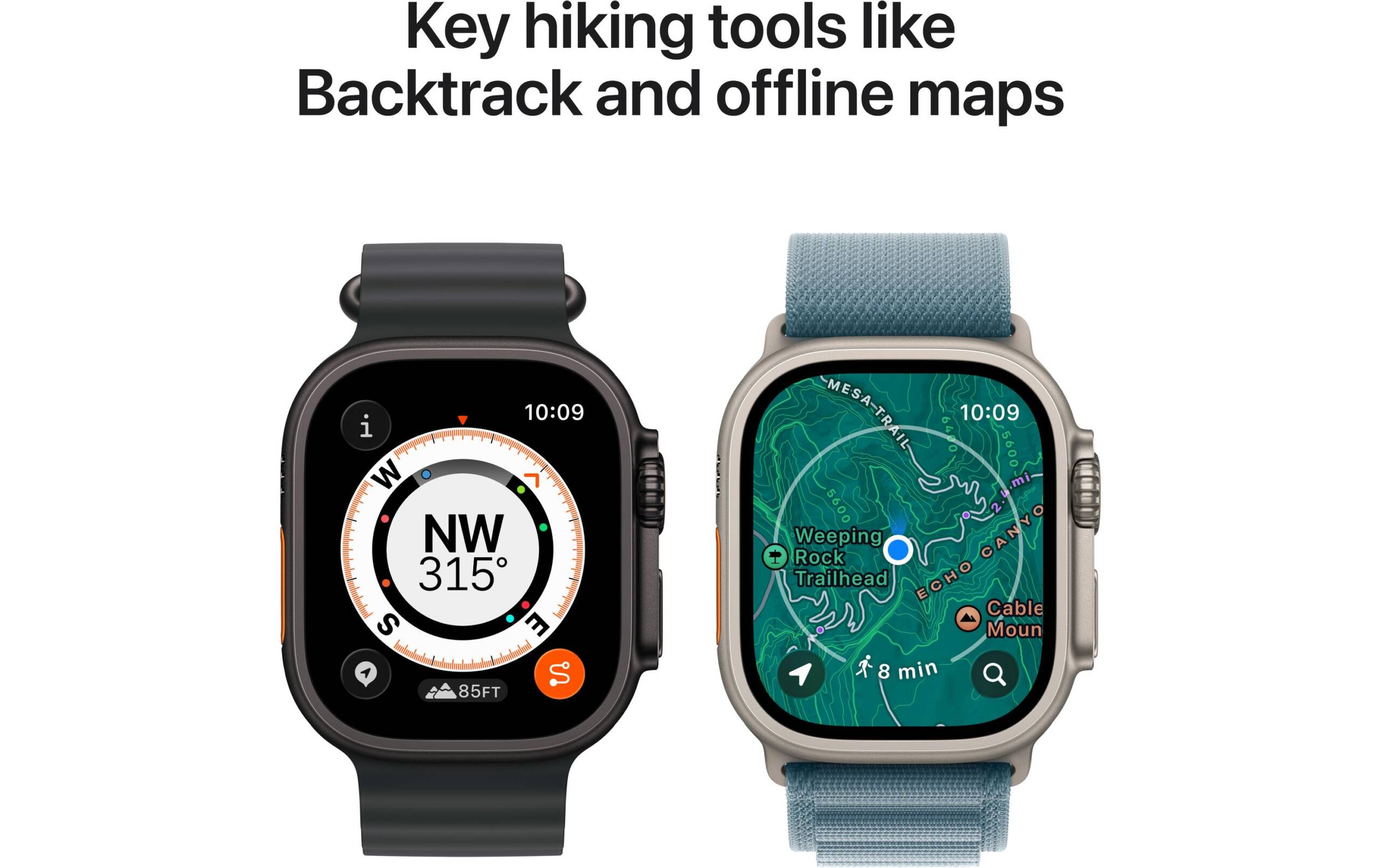 Apple Watch Ultra 3 Natural Titanium Blue/Bright Trail Loop S/M – Bild 7