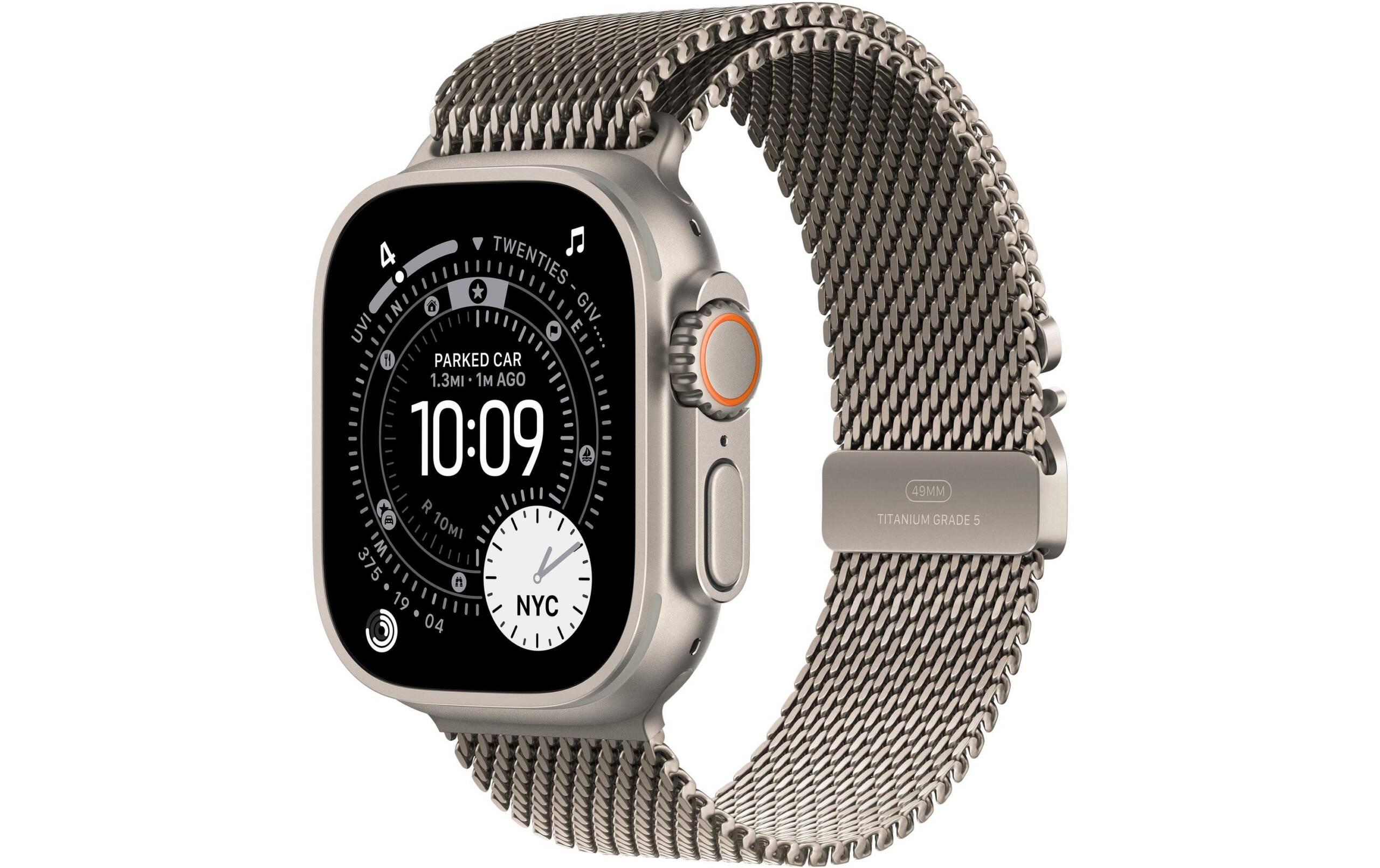 Apple Watch Ultra 3 2025 Natural Titanium mit Milanese Loop - Small