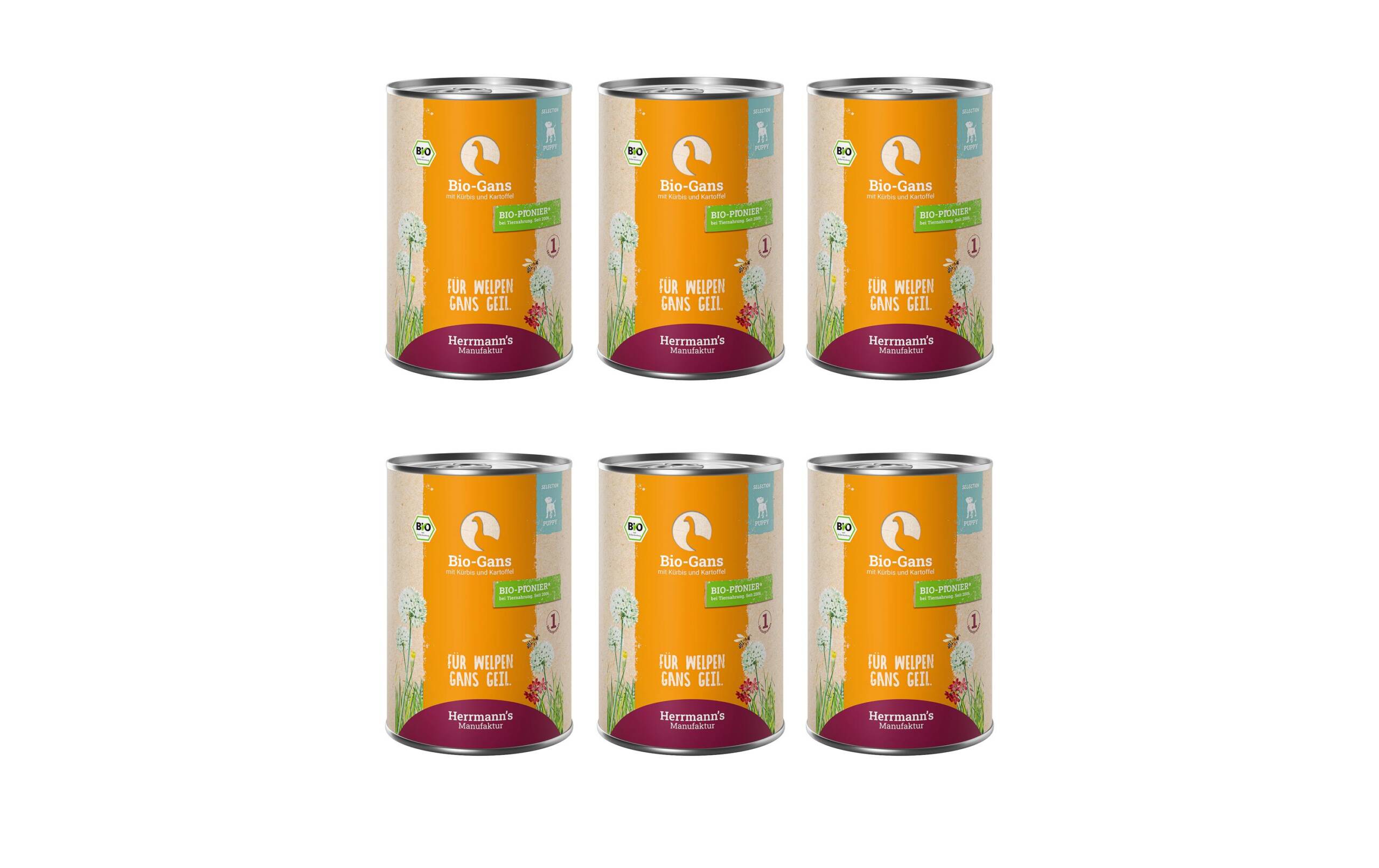 Herrmanns Bio-Gans Welpe 6x400g KIT