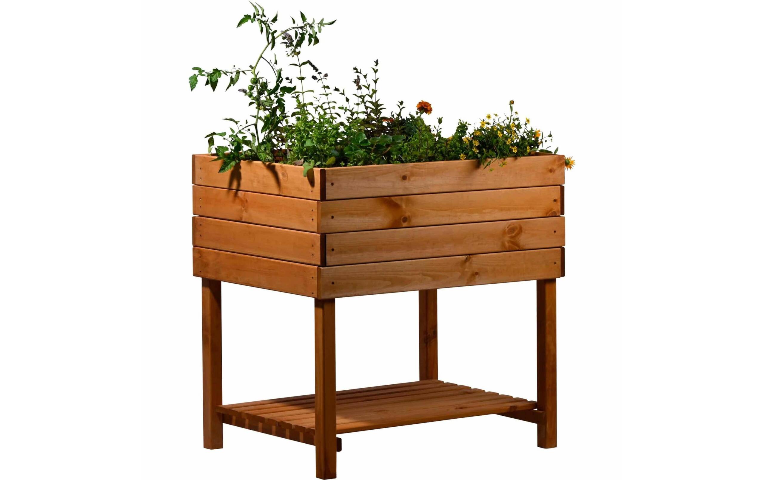 Hochbeet Kubus 2.0 aus Holz, Hellbraun