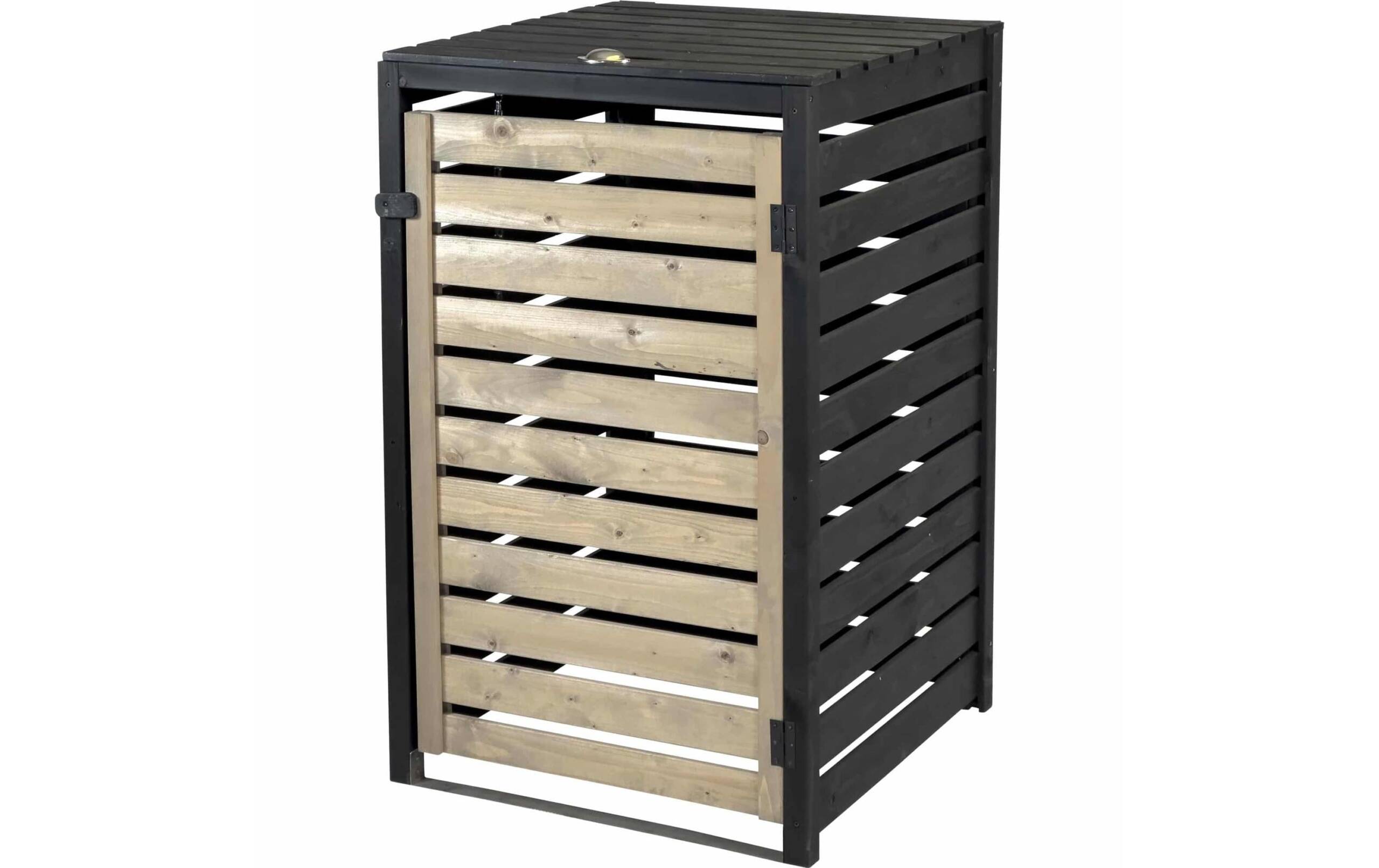 Mülltonnenverkleidung 120 L, aus Holz schwarz-anthrazit