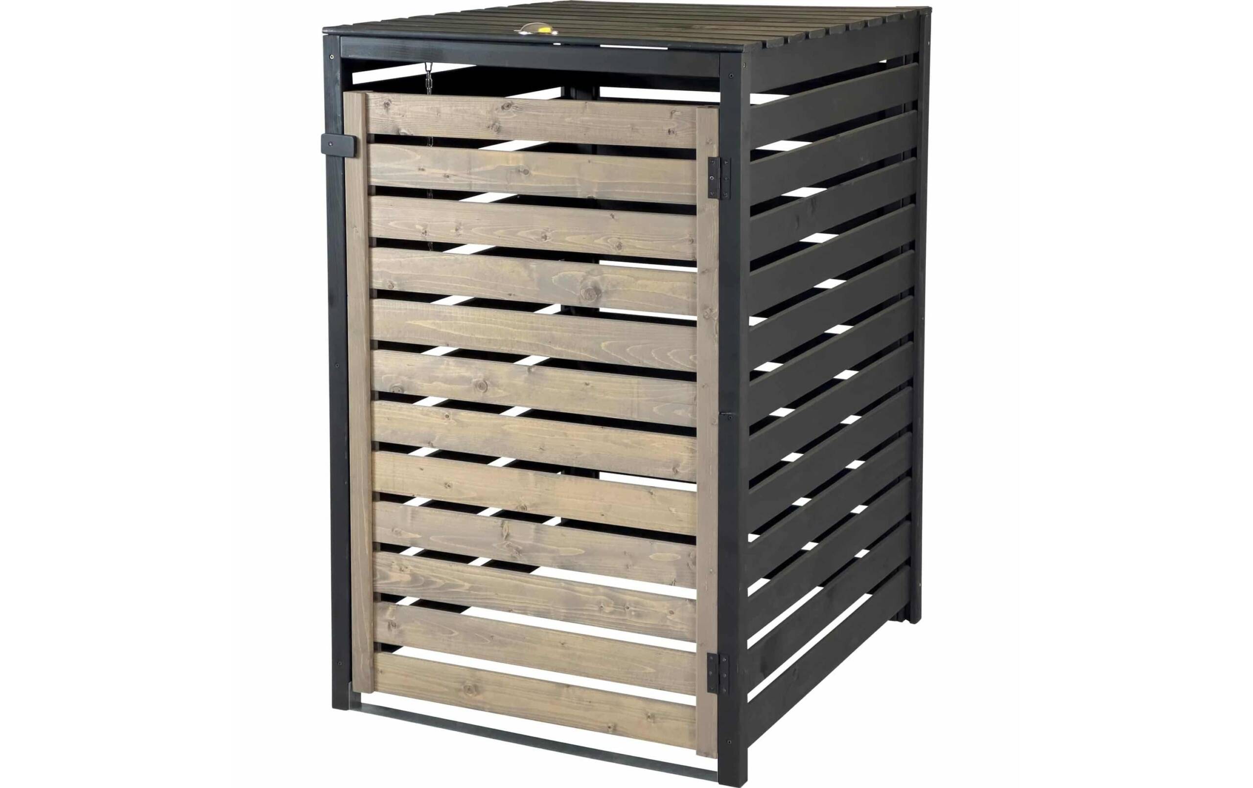 Mülltonnenverkleidung 240 L, aus Holz schwarz-anthrazit