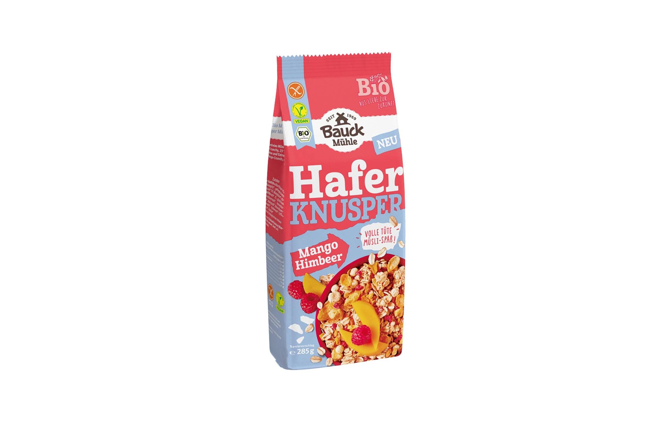 Hafer Knusper Müsli Mango Himbeere glutenfrei, 285 g