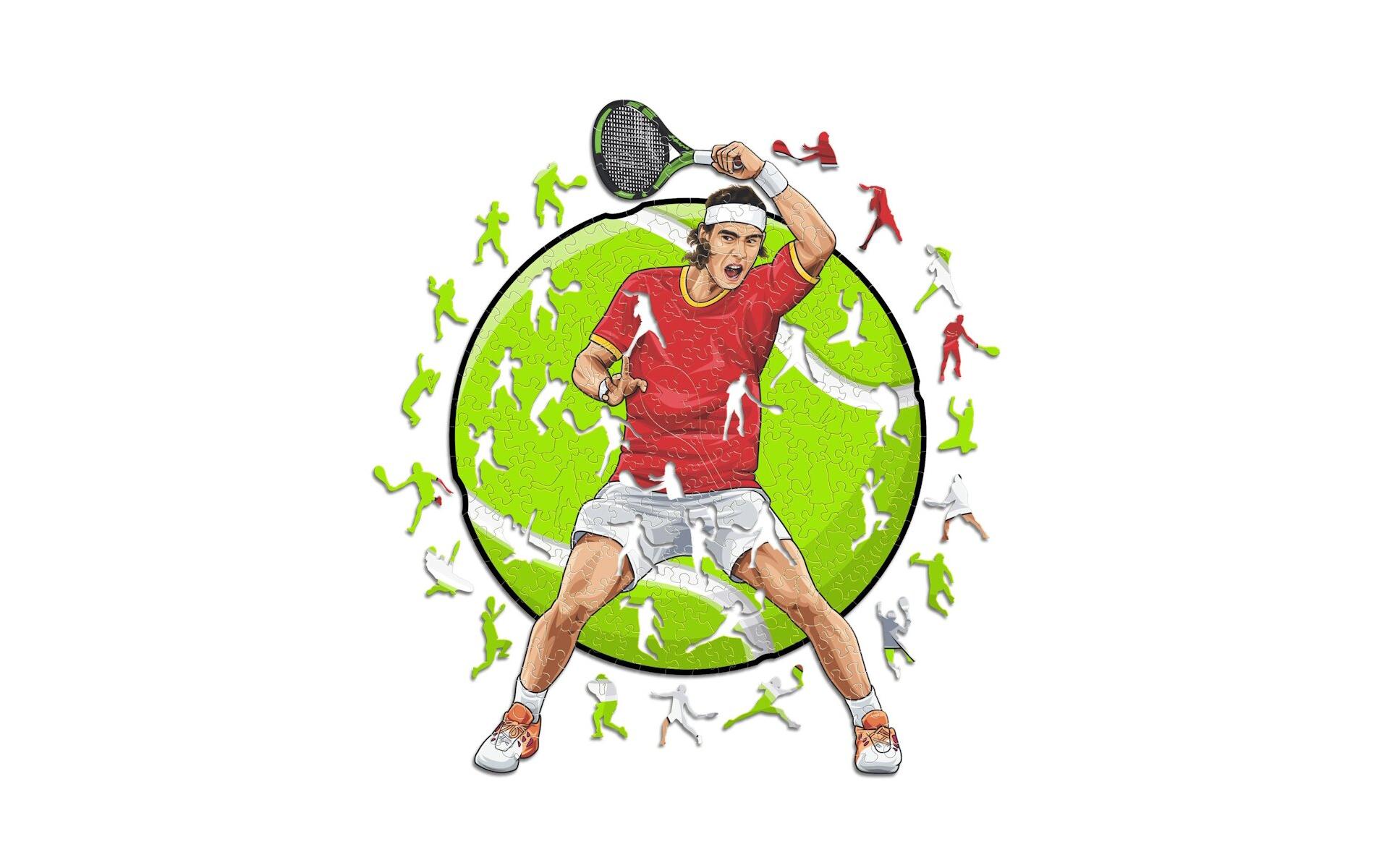 Rafael Nadal - Tennis Holz Puzzle Grösse S (150 Teile)