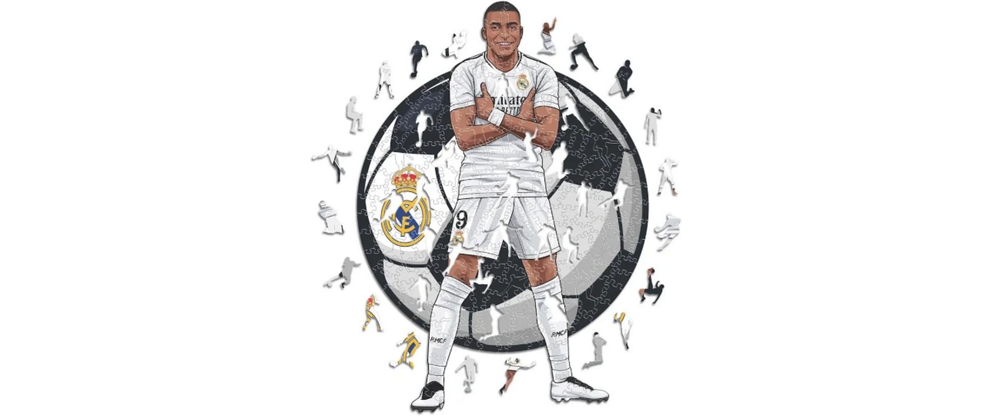 Kylian Mbappé - Real Madrid Holz Puzzle Grösse S (150 Teile)