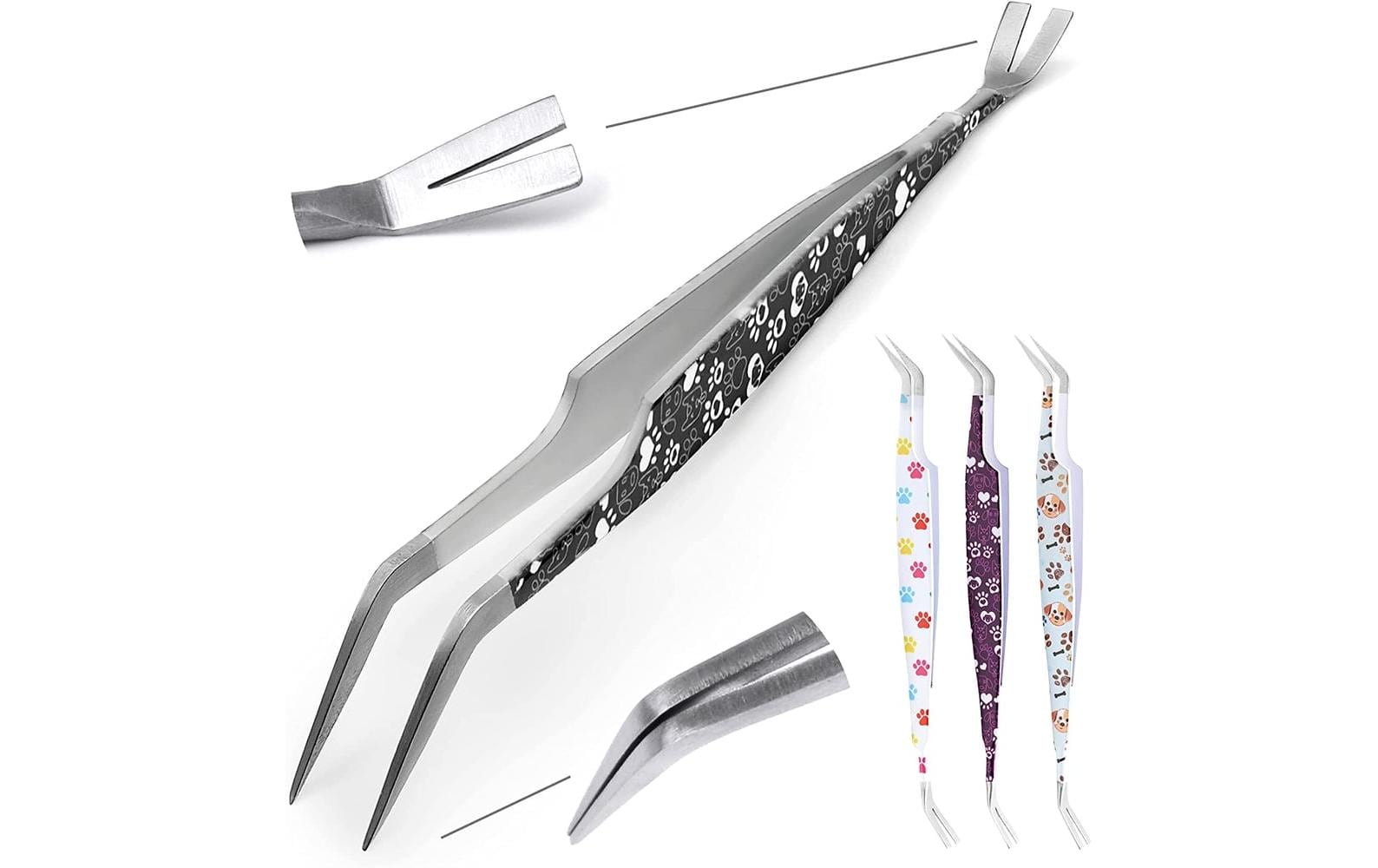 Helperfect Zeckenentferner schwarz Zeckenzange, Zecken Zange,