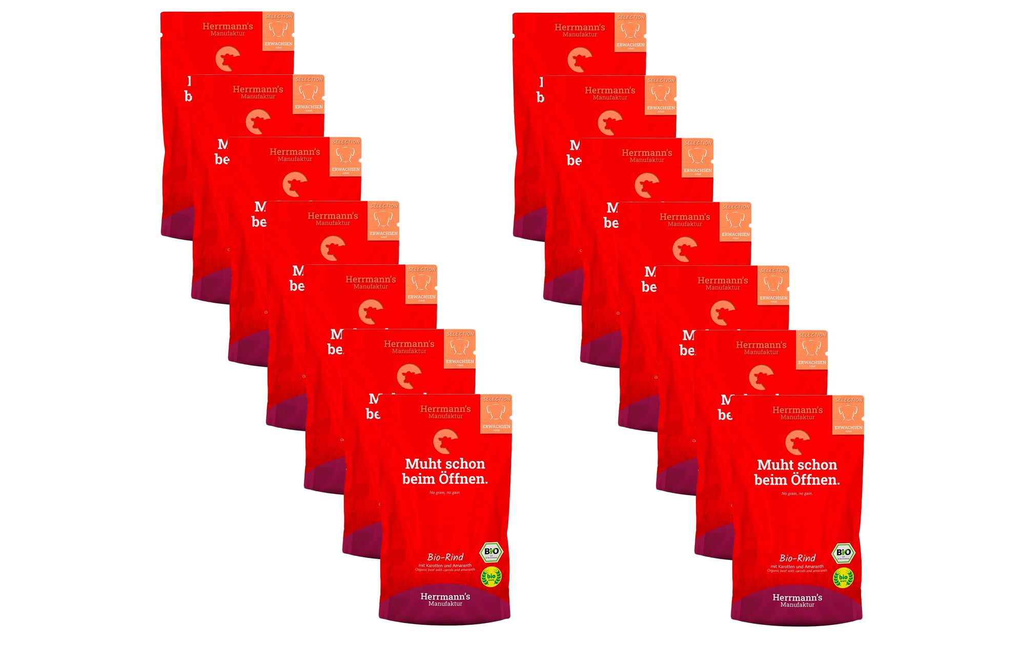 Herrmanns Dog Adult Bio Rind Karotten 14x150g