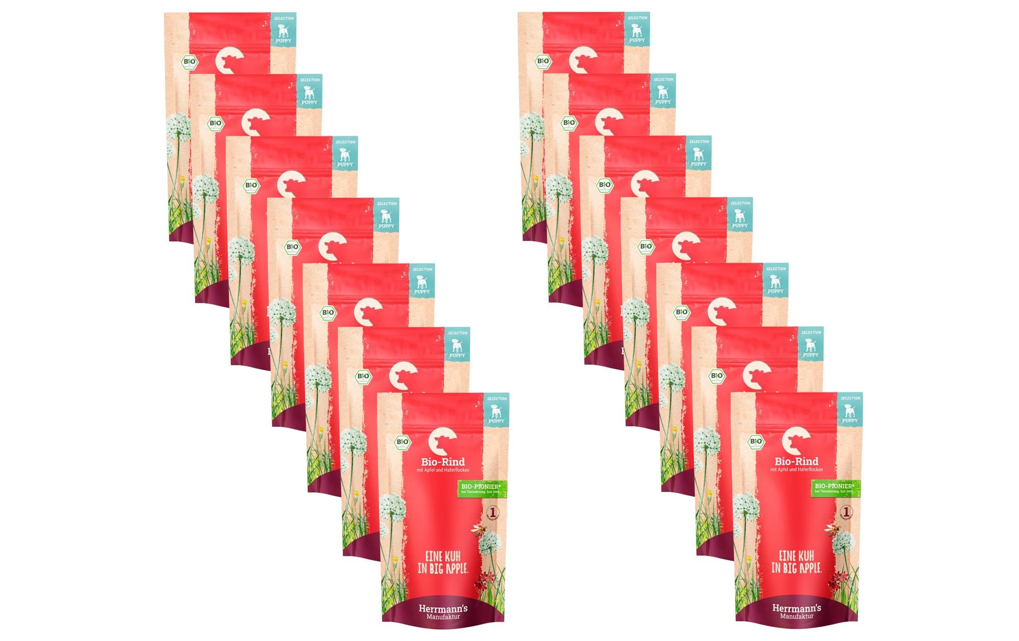 Herrmanns Dog Puppy Bio Rind Apfel 14x150g