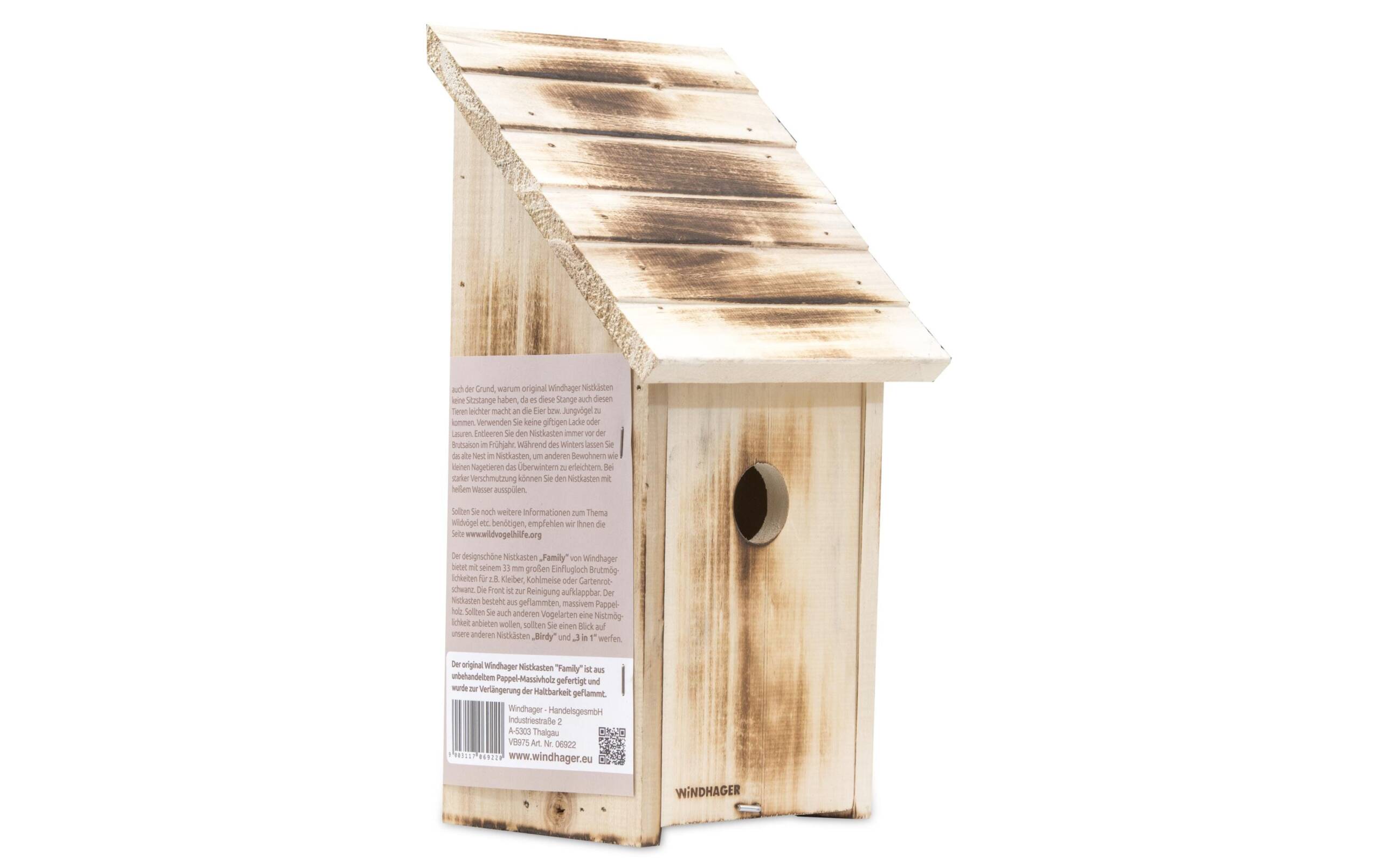 Windhager Nistkasten Family massivholz geflammt