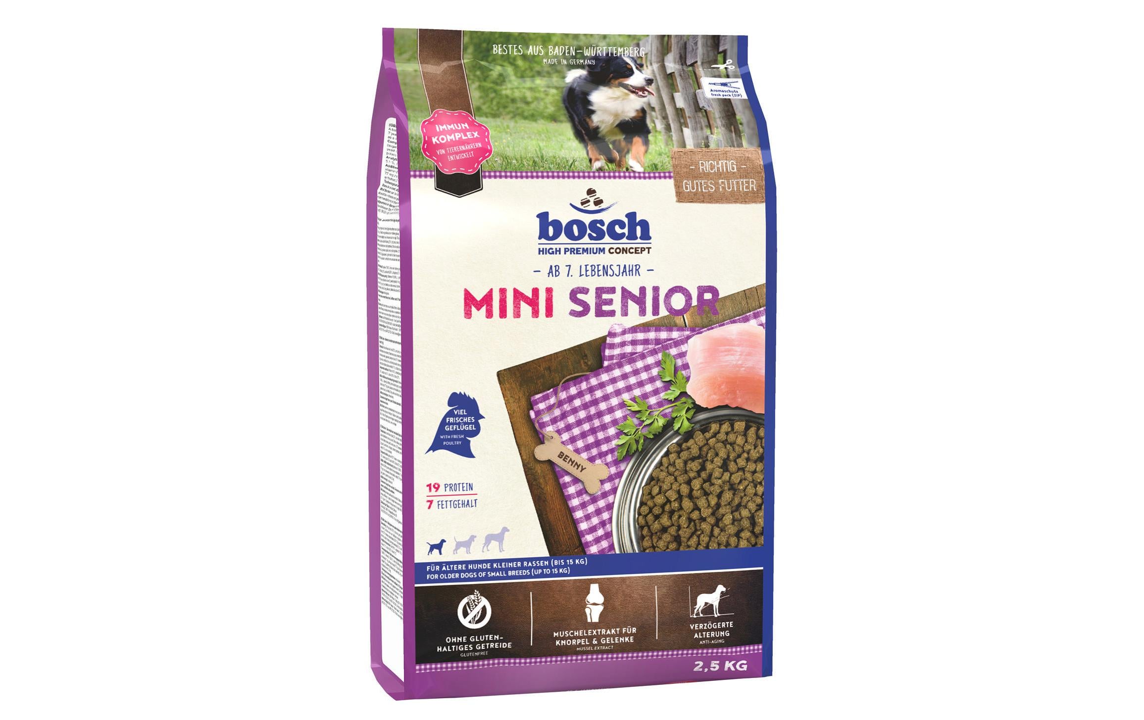 bosch Trockenfutter Mini Senior, 2.5kg