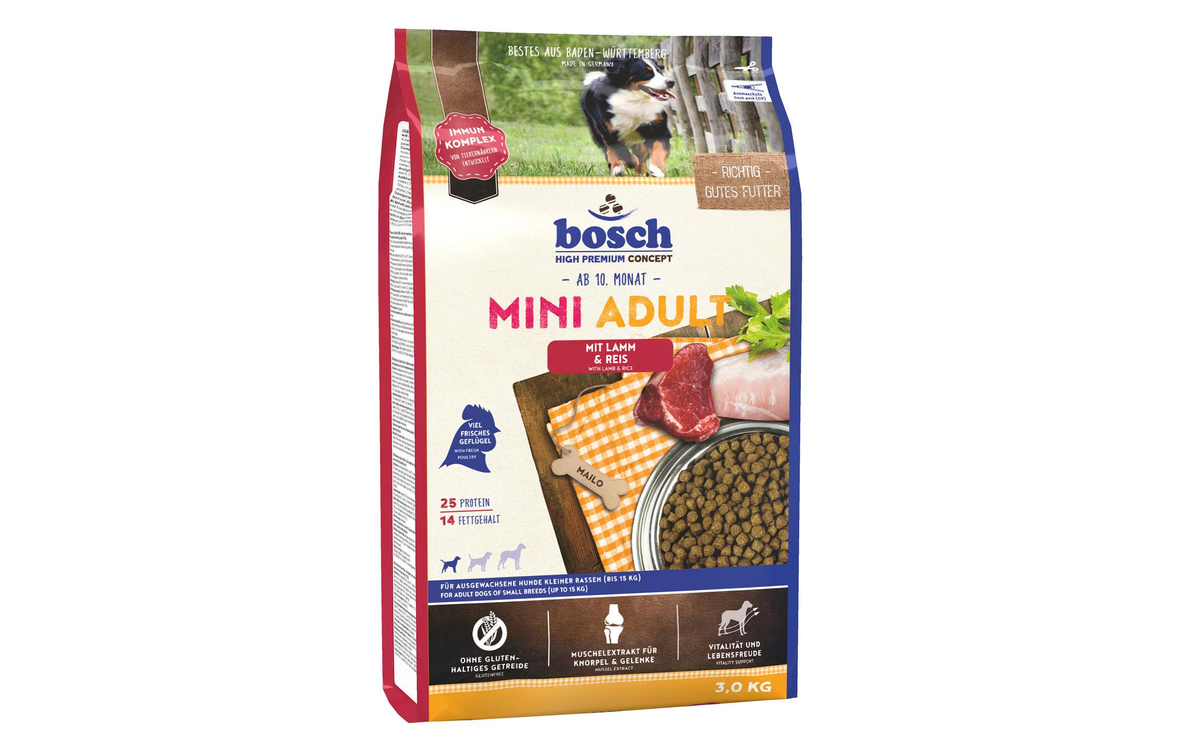 bosch Trockenfutter Mini Adult Lamm & Reis, 3kg
