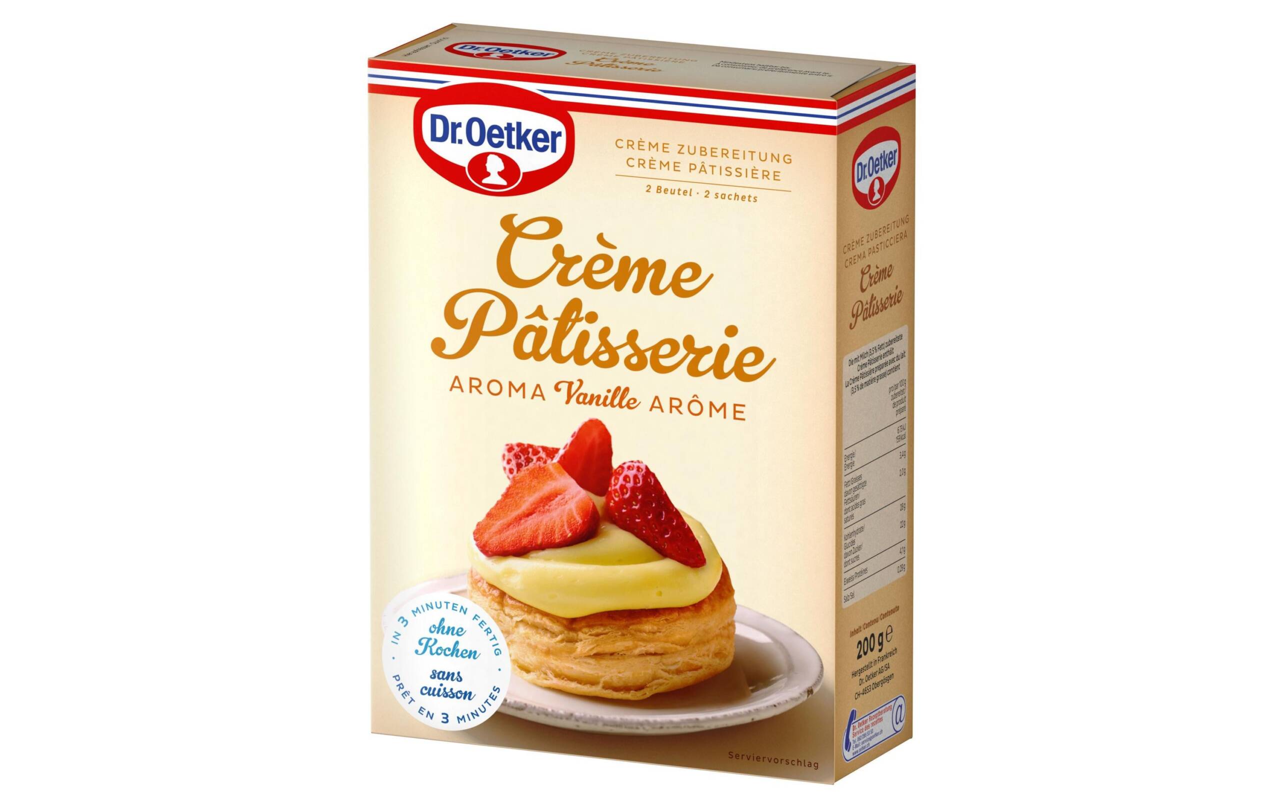 Crème Patisserie Produkt enthält zwei Packungen