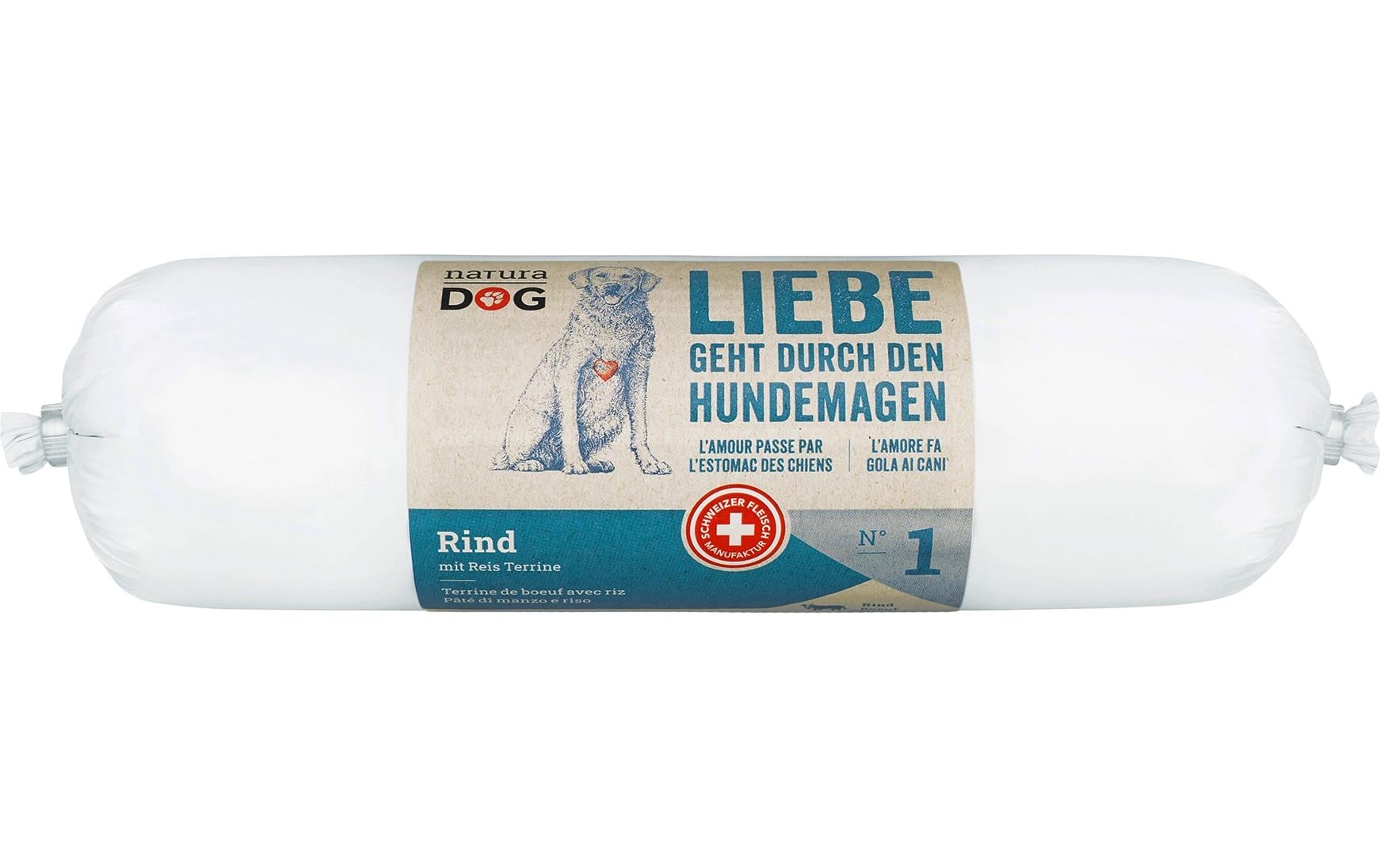 natura Dog Nassfutter Rind mit Reis Terrine 400g