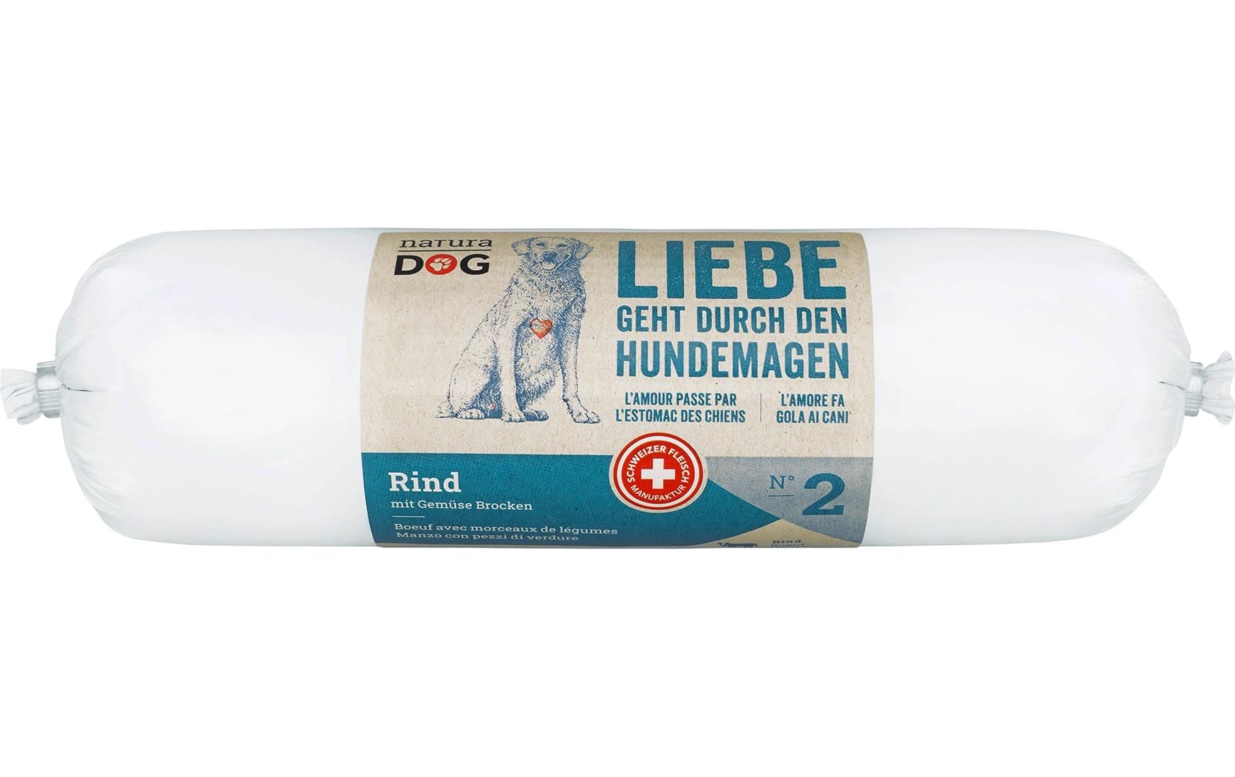 natura Dog Nassfutter Rind mit Gemüse Brocken 400g