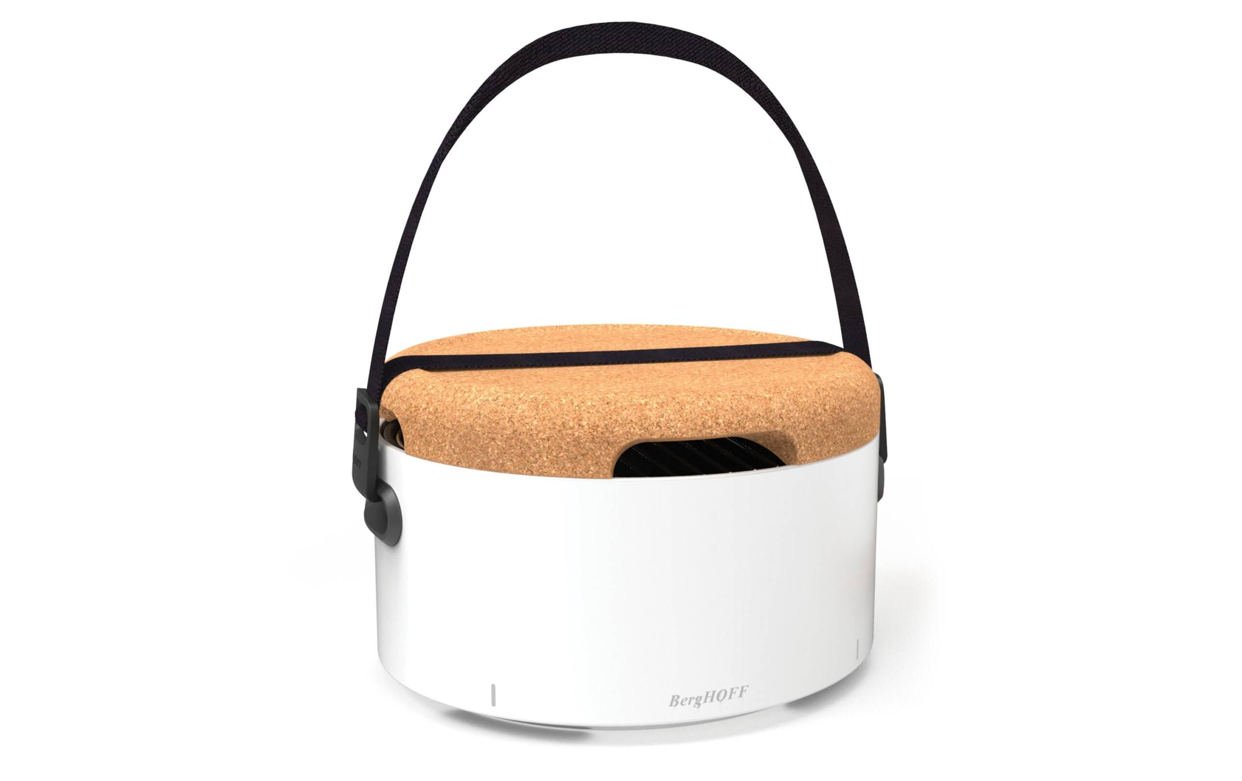 BergHOFF Holzkohle Tischgrill weiss 35cm, Studio Linie