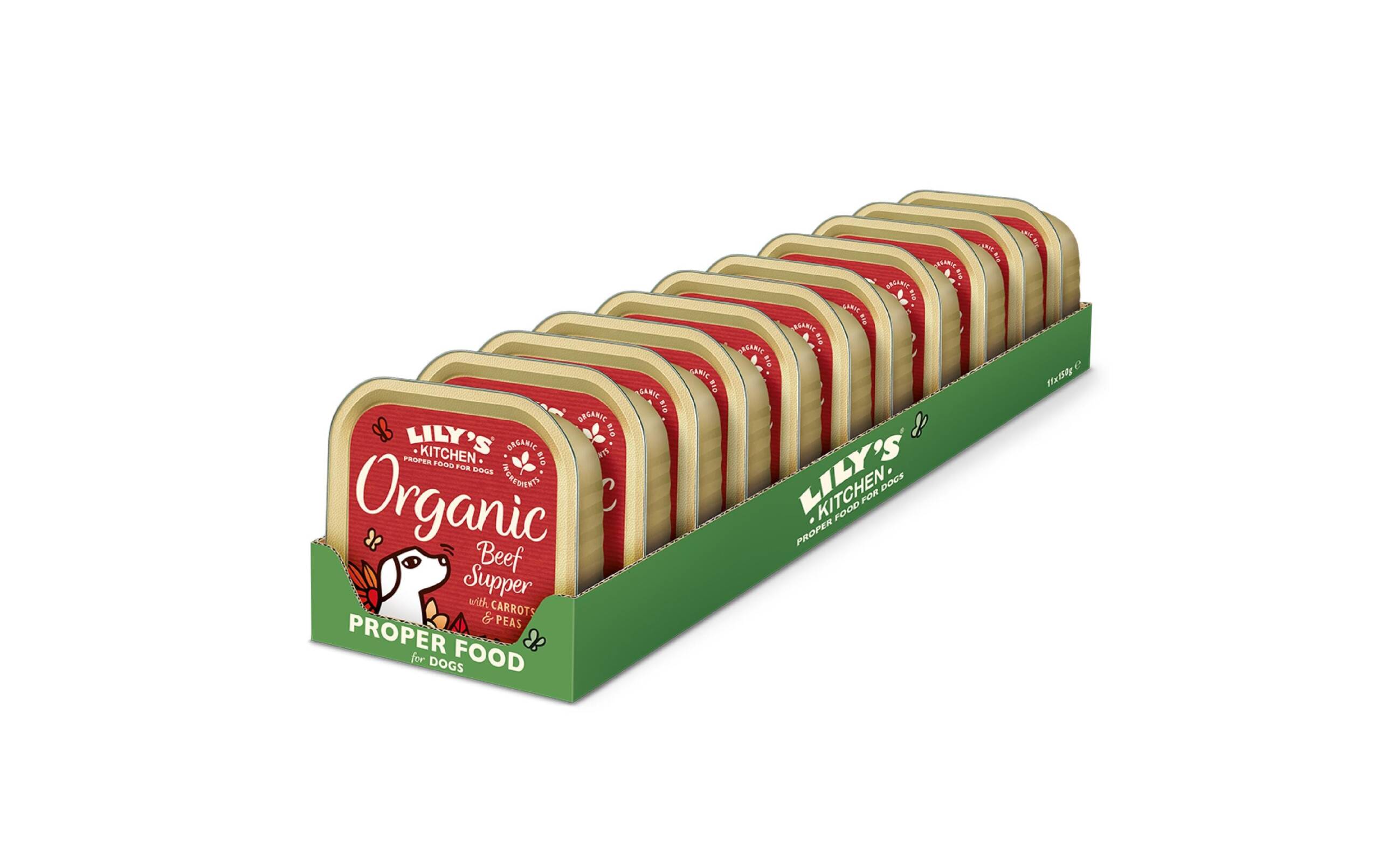 Lilys Kitchen BIO Nassfutter für Hunde Bio Rind und Dinkel, 11x150g