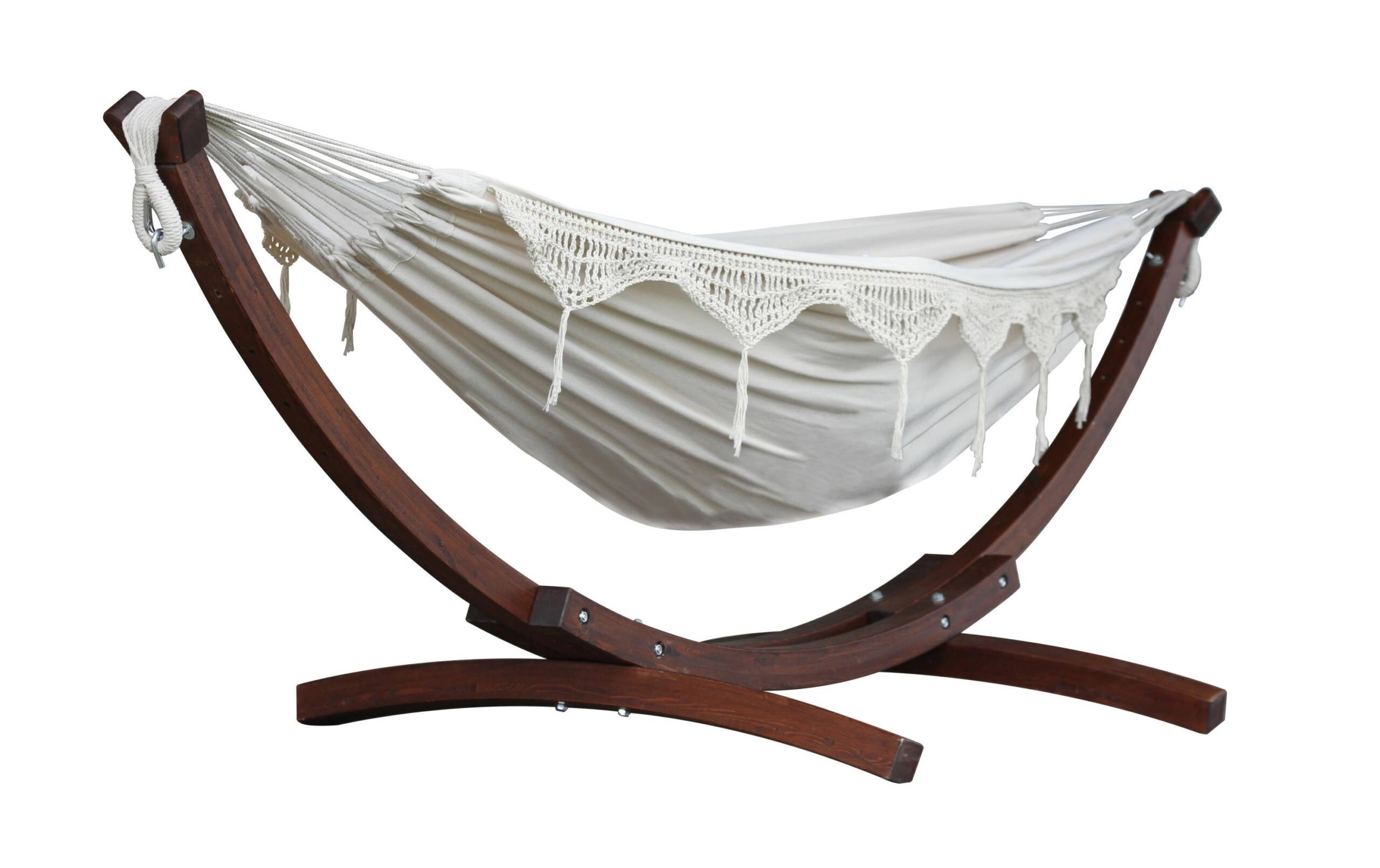 Vivere Hängematte Double Cotten Hammock Natural, mit Holzgestell
