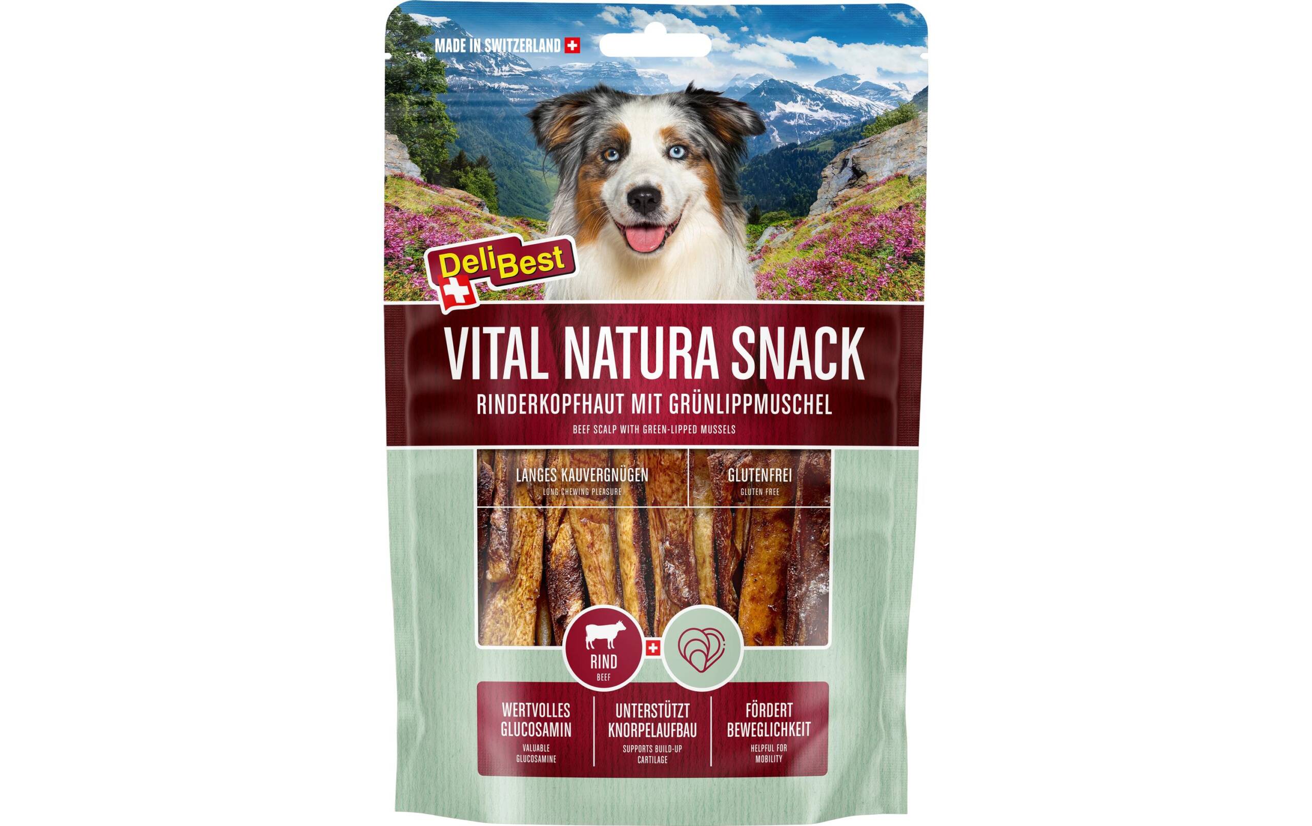 DeliBest Vital Natura Snack für Hunde Meermuschel + Glucosamin 200g