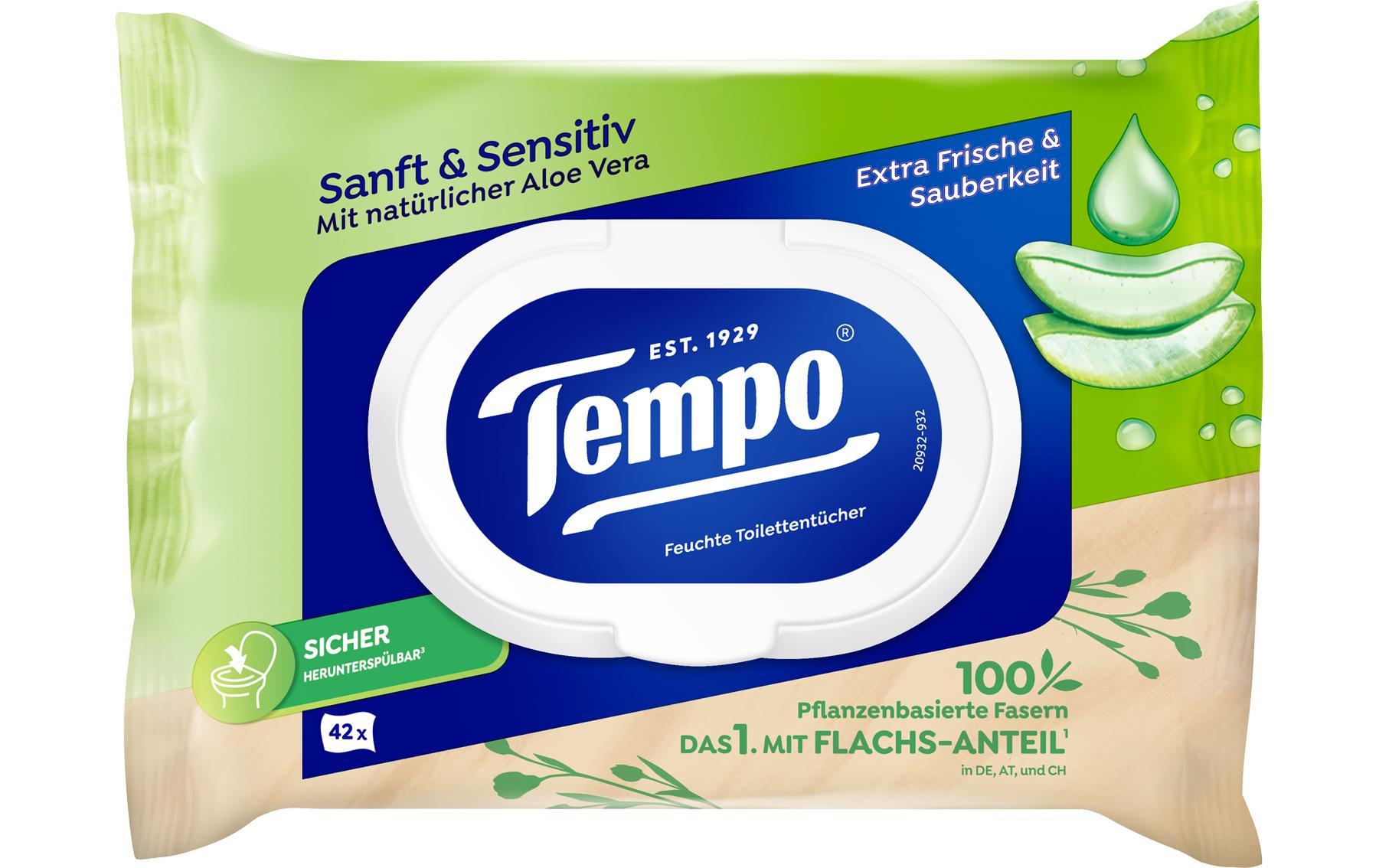 Tempo Feuchttücher sanft&sensitiv Aloe Vera 42 Tücher
