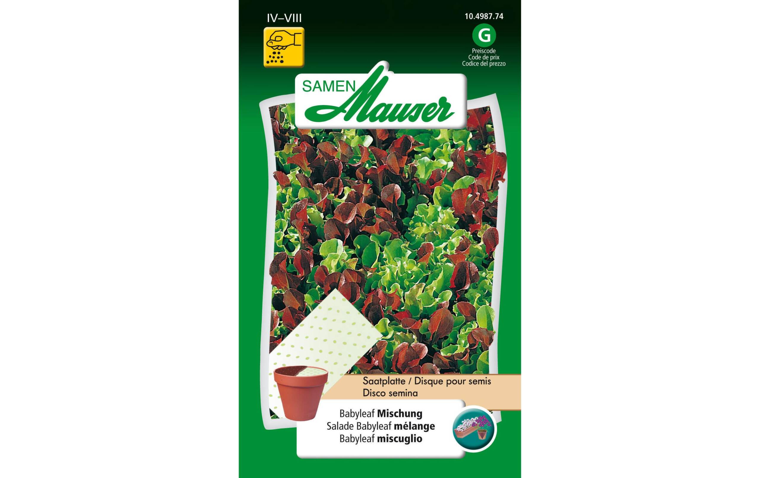 Saatplatte Babyleaf Mischung Saatplatte 12x40cm