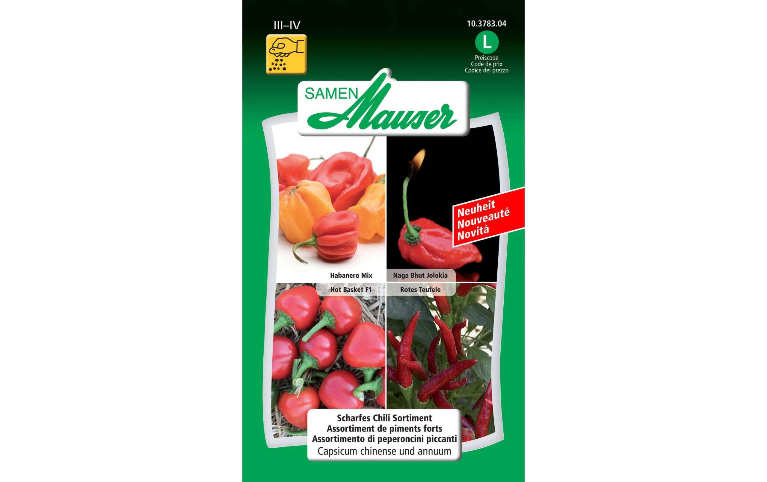 Scharfe Chili Sortiment Capsicum chinense und annuum