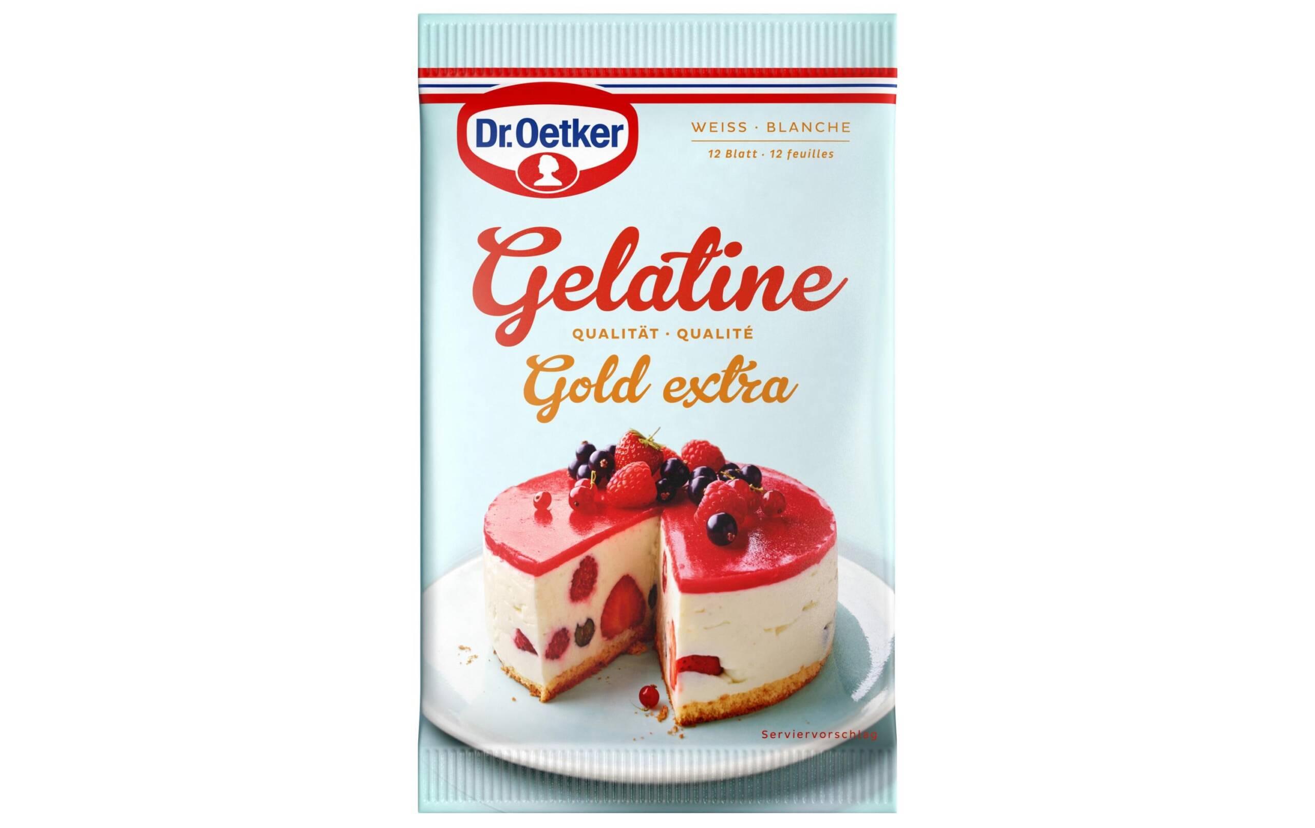 Blattgelatine Eine Packung enthält 12 Blätter