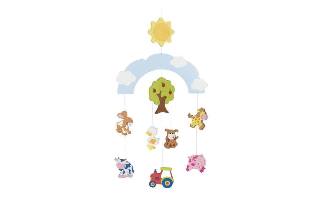 Goki Mobile Bauernhof 20 x 55 cm, Holz, 10 Teile