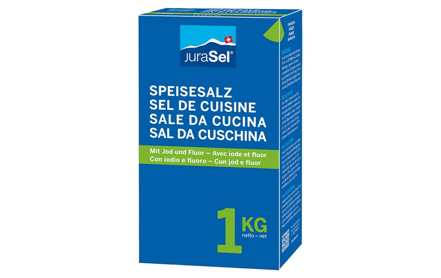 JuraSel Speisesalz mit Jod + Fluor 1kg