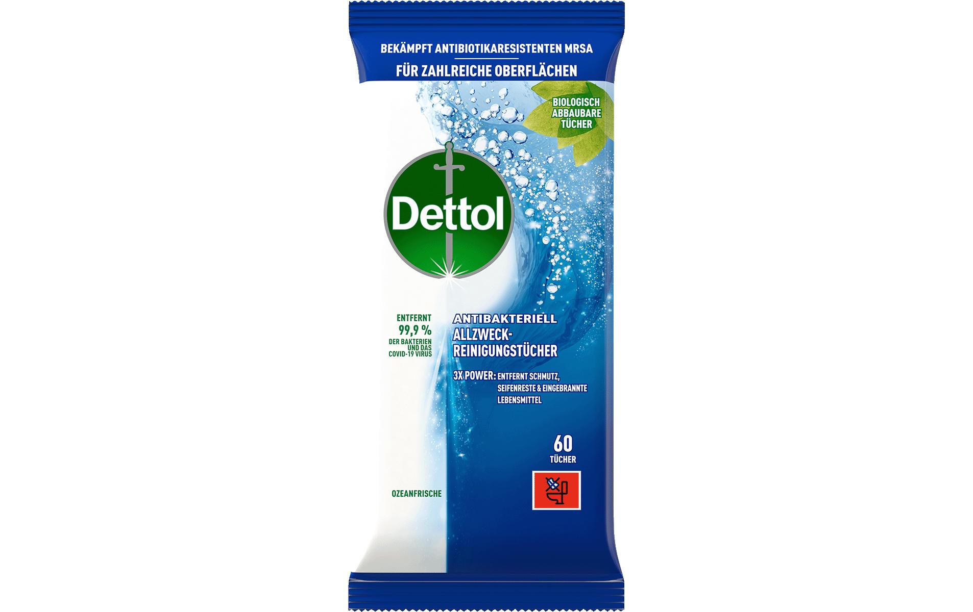 Dettol Allzweck-Reinigungstücher Ozean 60 Tücher
