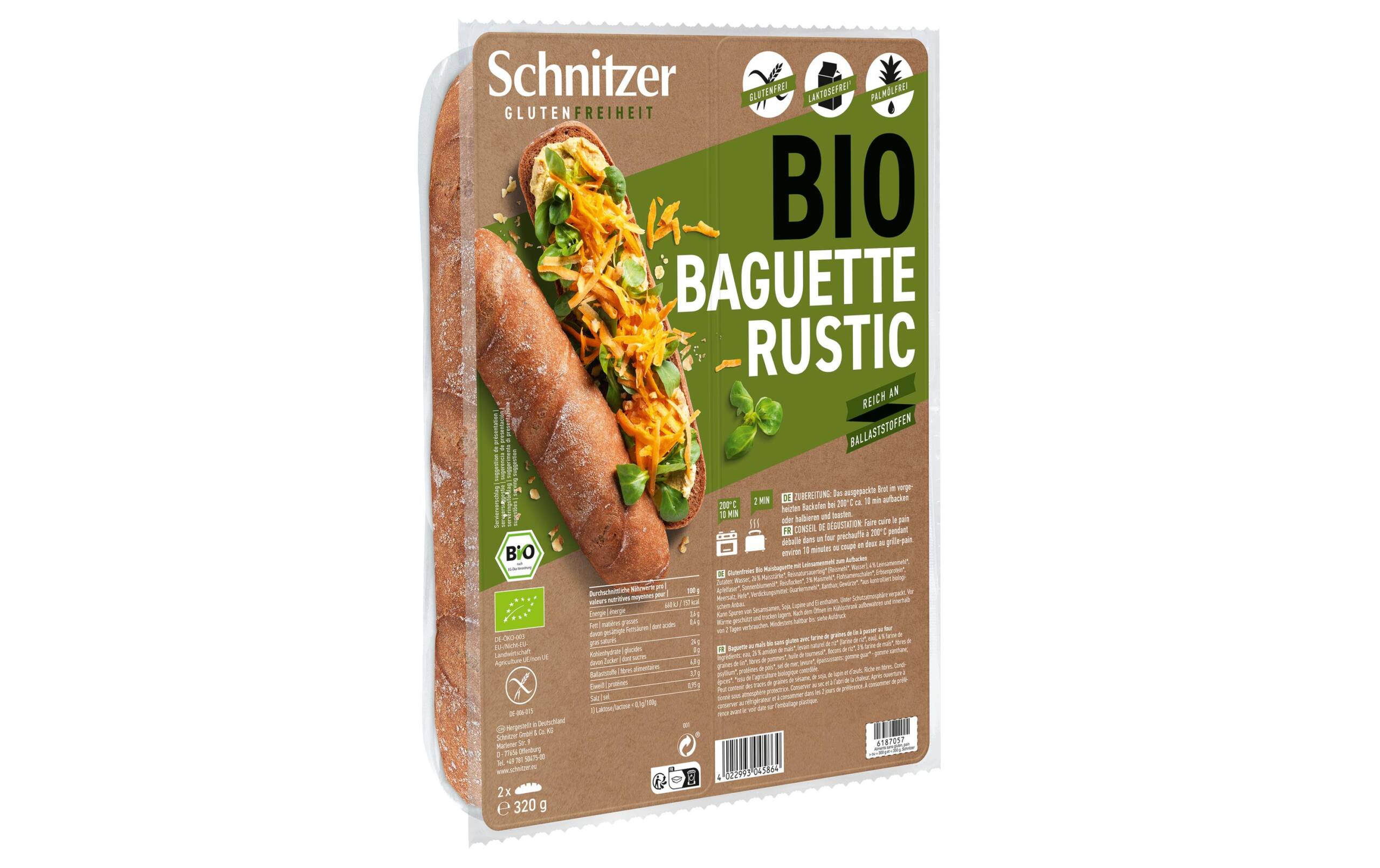 Bio Baguette Rustic 2 Aufbackbrote gf 2x160g