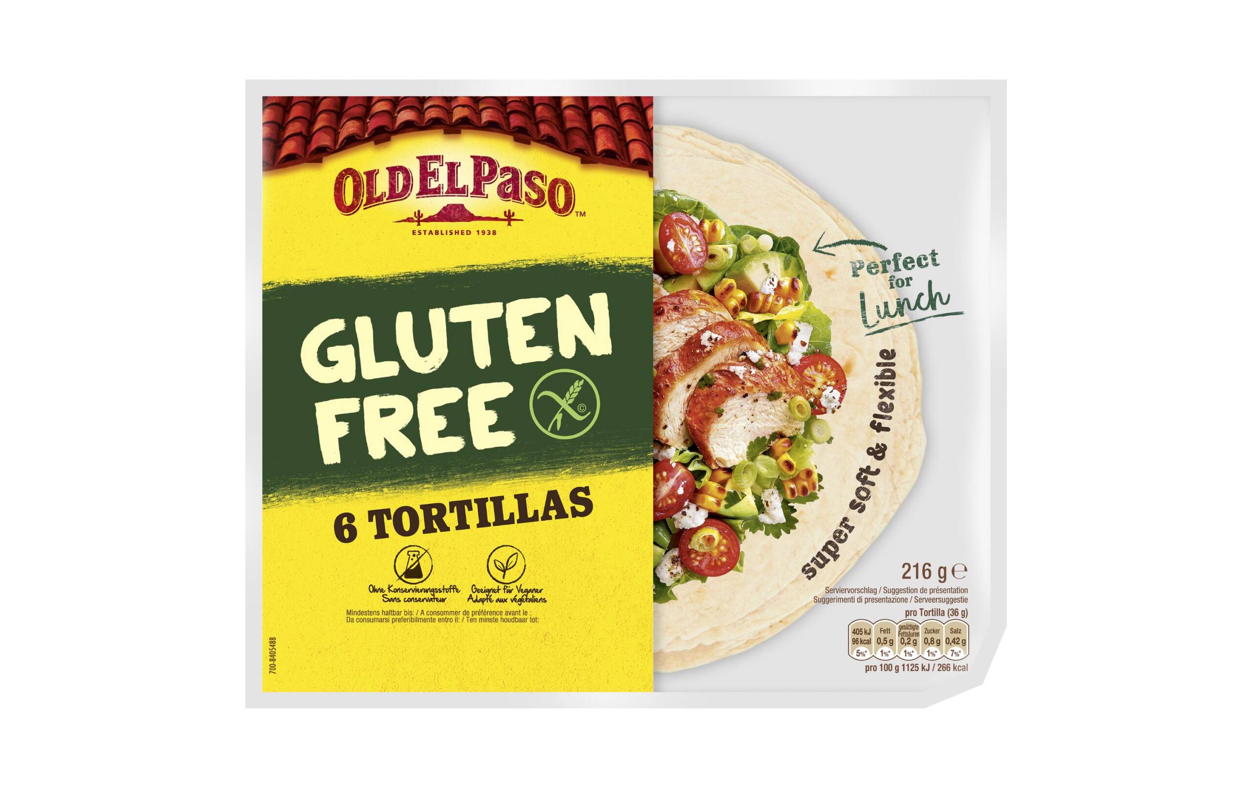 Old El Paso Glutenfree Tortillas soft 216g