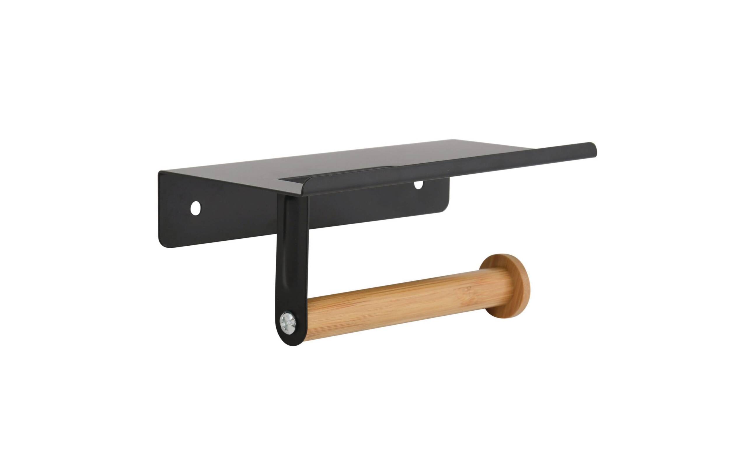 Spirella TAREK WC-Rollenhalter mit Telefonhalter, matt schwarz