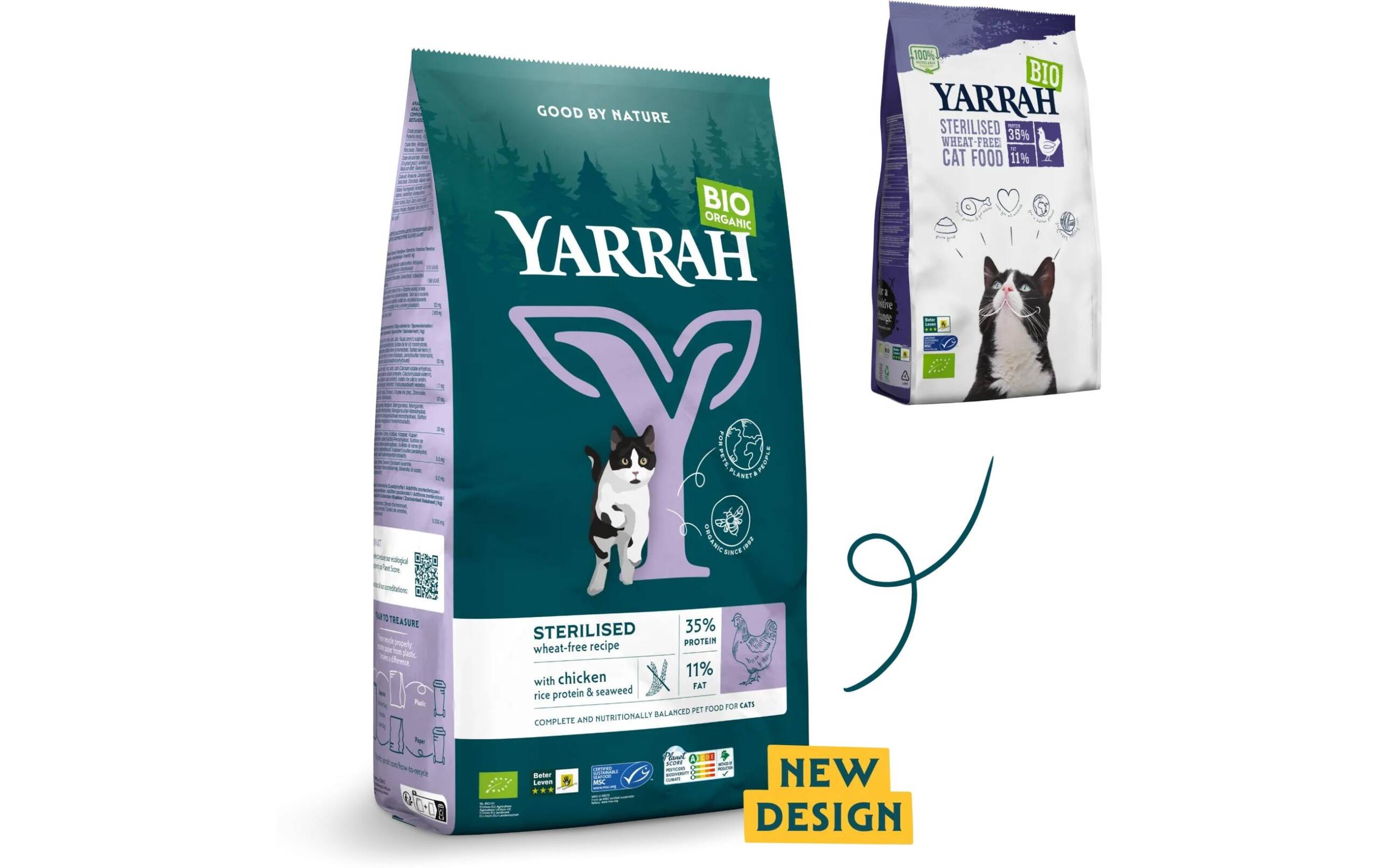 Yarrah BIO Trockenfutter GF sterililisiert grainfree Huhn & Fisch, 2kg – Bild 2