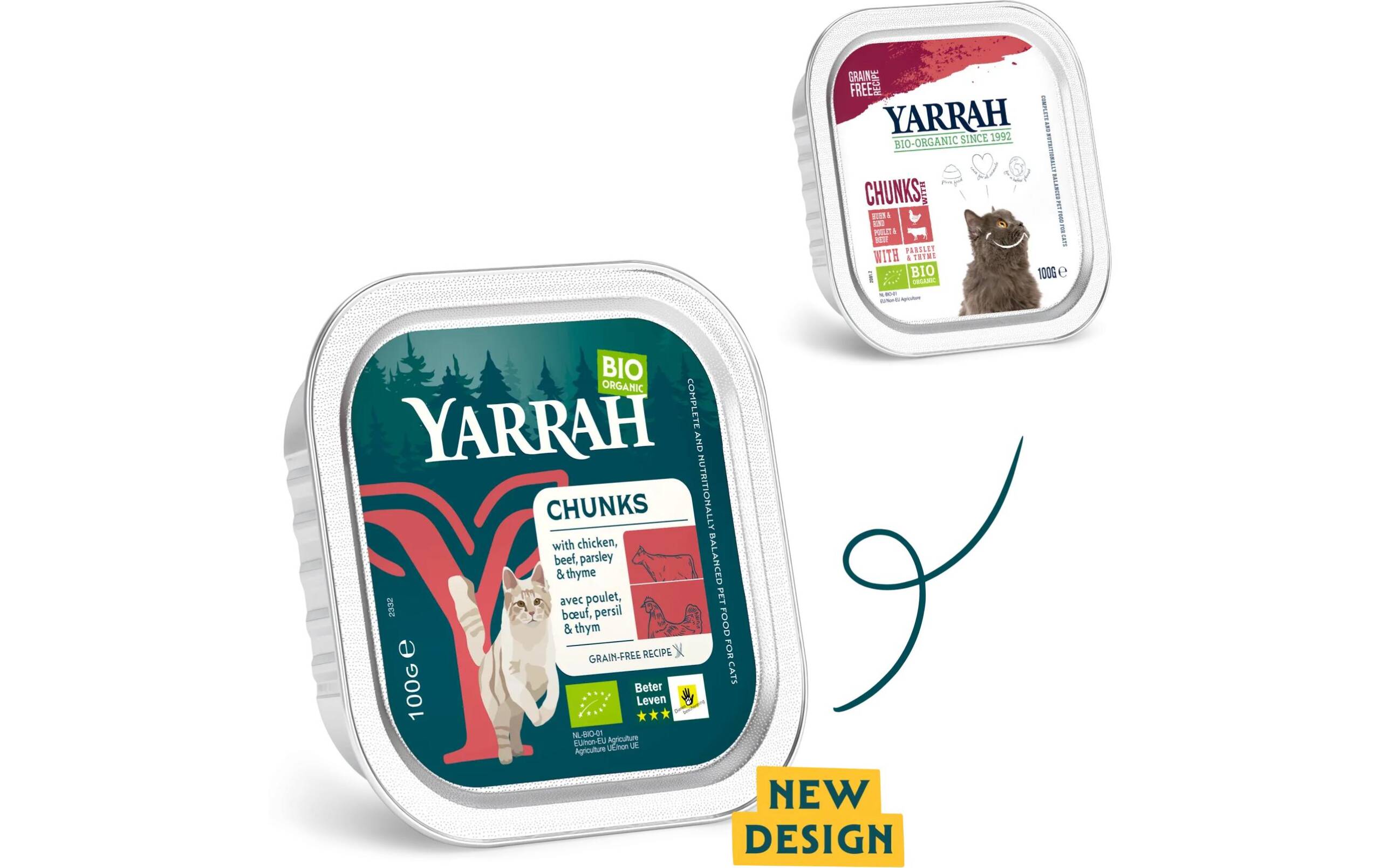 Yarrah BIO Nassfutter Rind & Huhn in Sauce, 16x100g