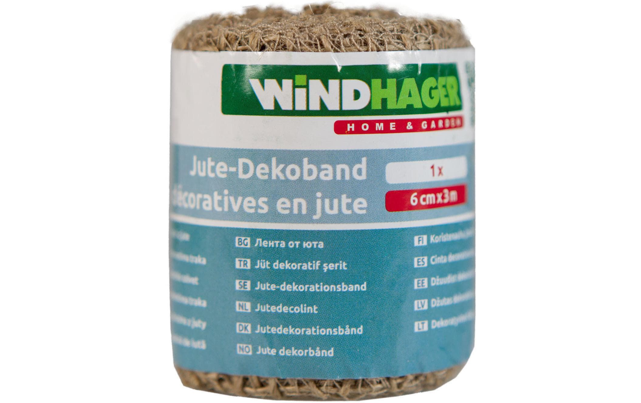 Windhager Jute-Deko-Band 6cmx300m natur