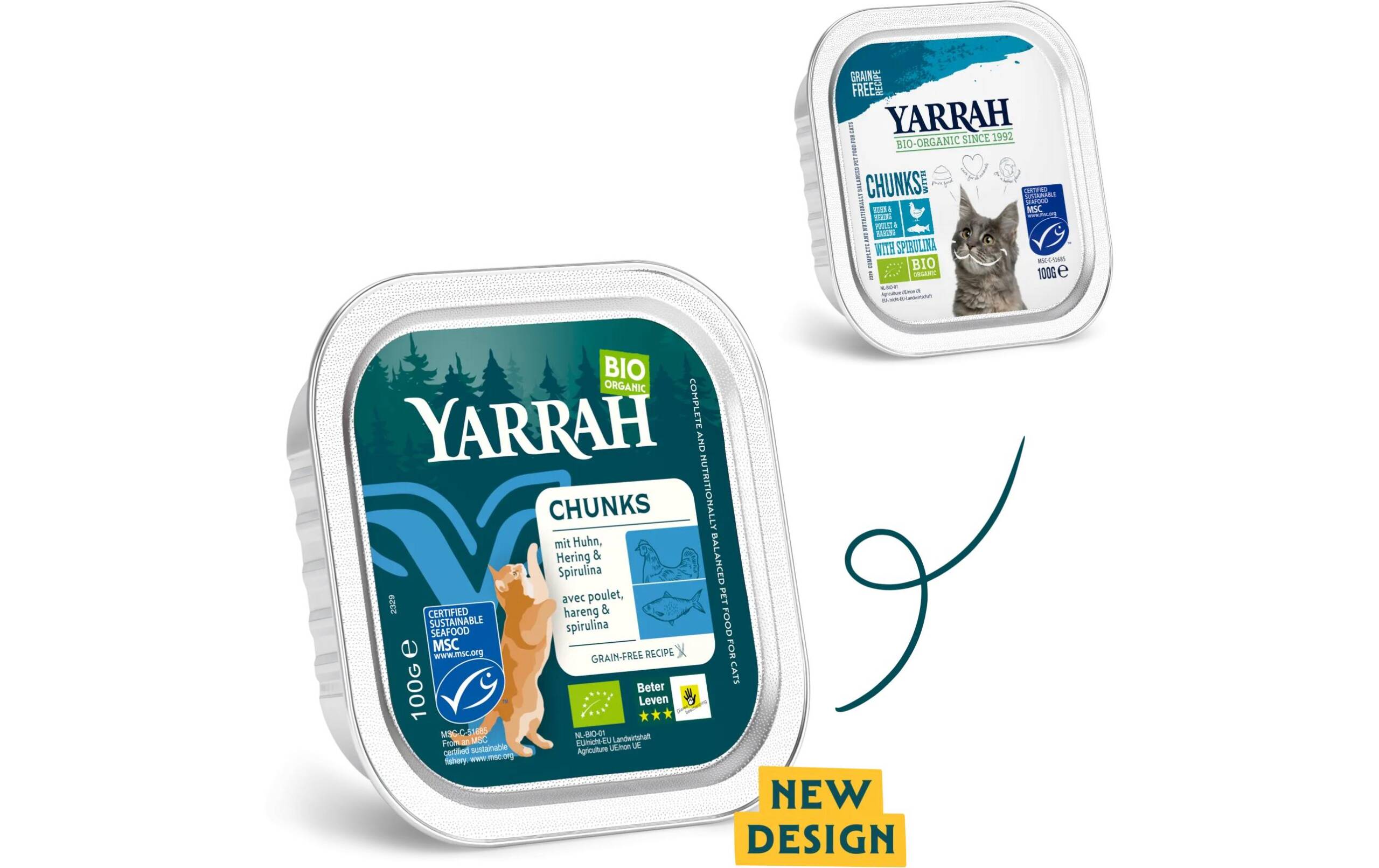Yarrah BIO Nassfutter Huhn & Fisch in Sauce, 32x100g