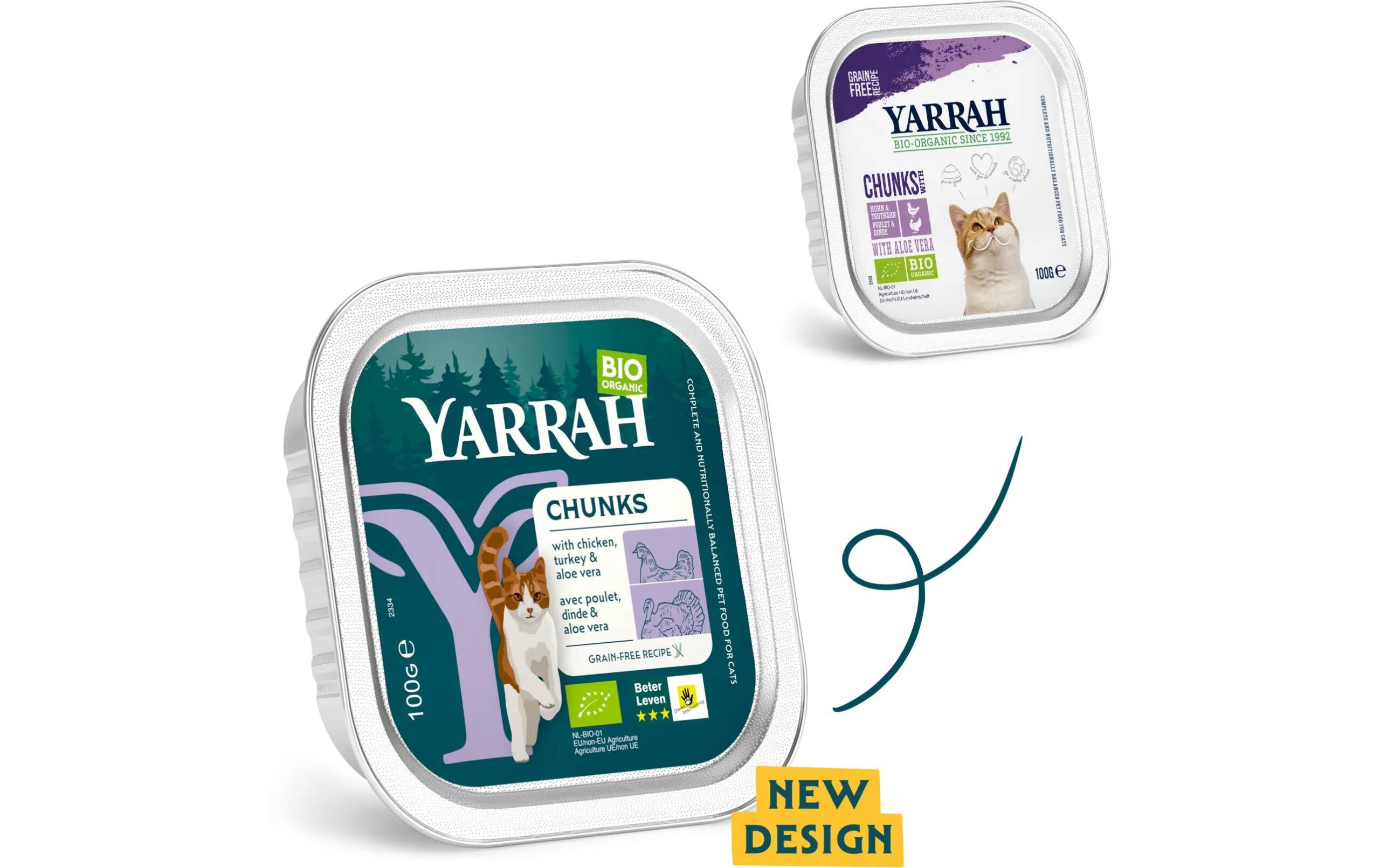 Yarrah BIO Nassfutter Huhn & Truthahn in Sauce, 32x100g