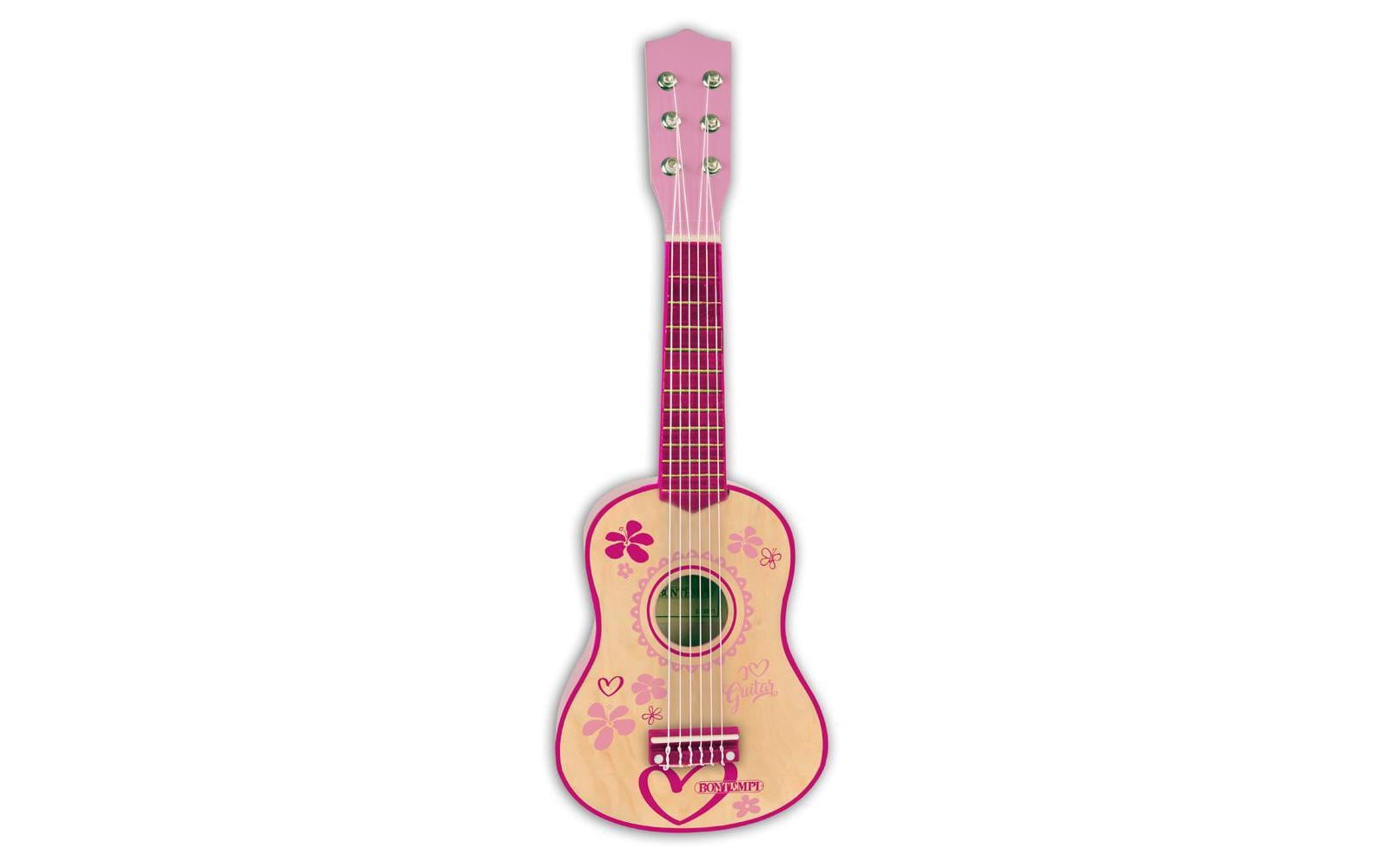 Bontempi Holz-Gitarre 55cm Pink Stickers ab 3 J.